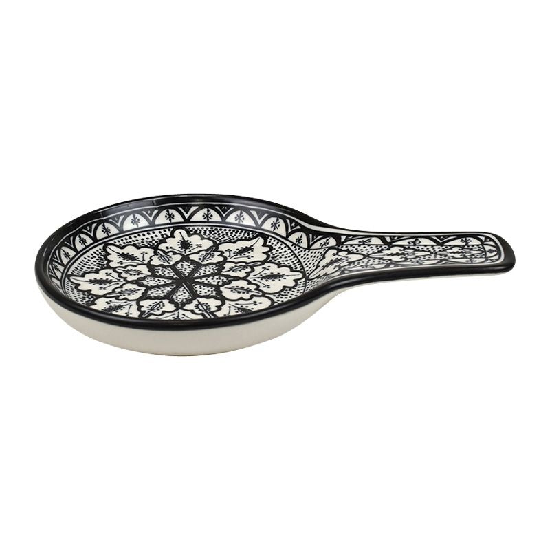 Assemble Aleah Ceramic Spoon Rest Black/White