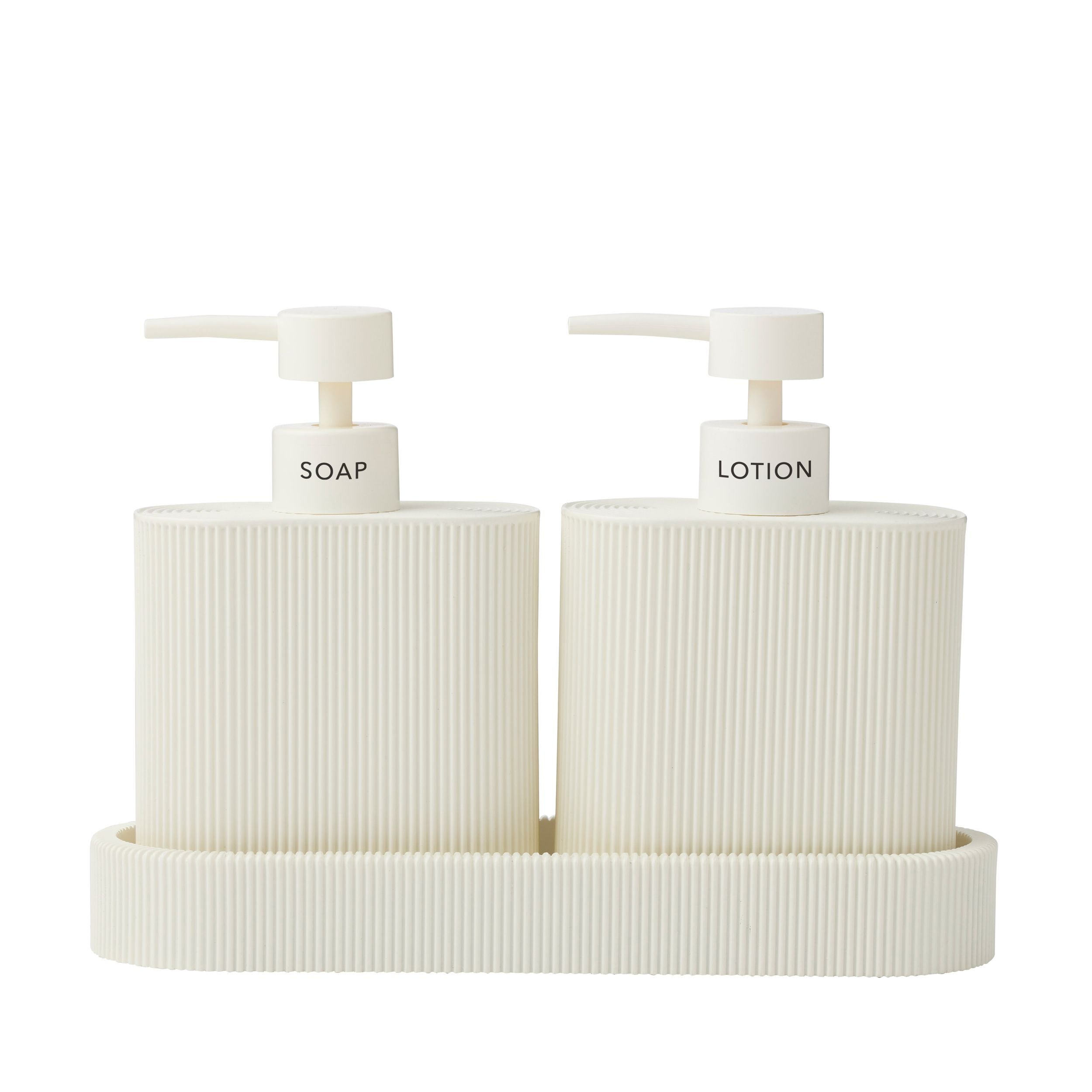 Elemental Sid Set of 2 Dispenser with Tray Ivory
