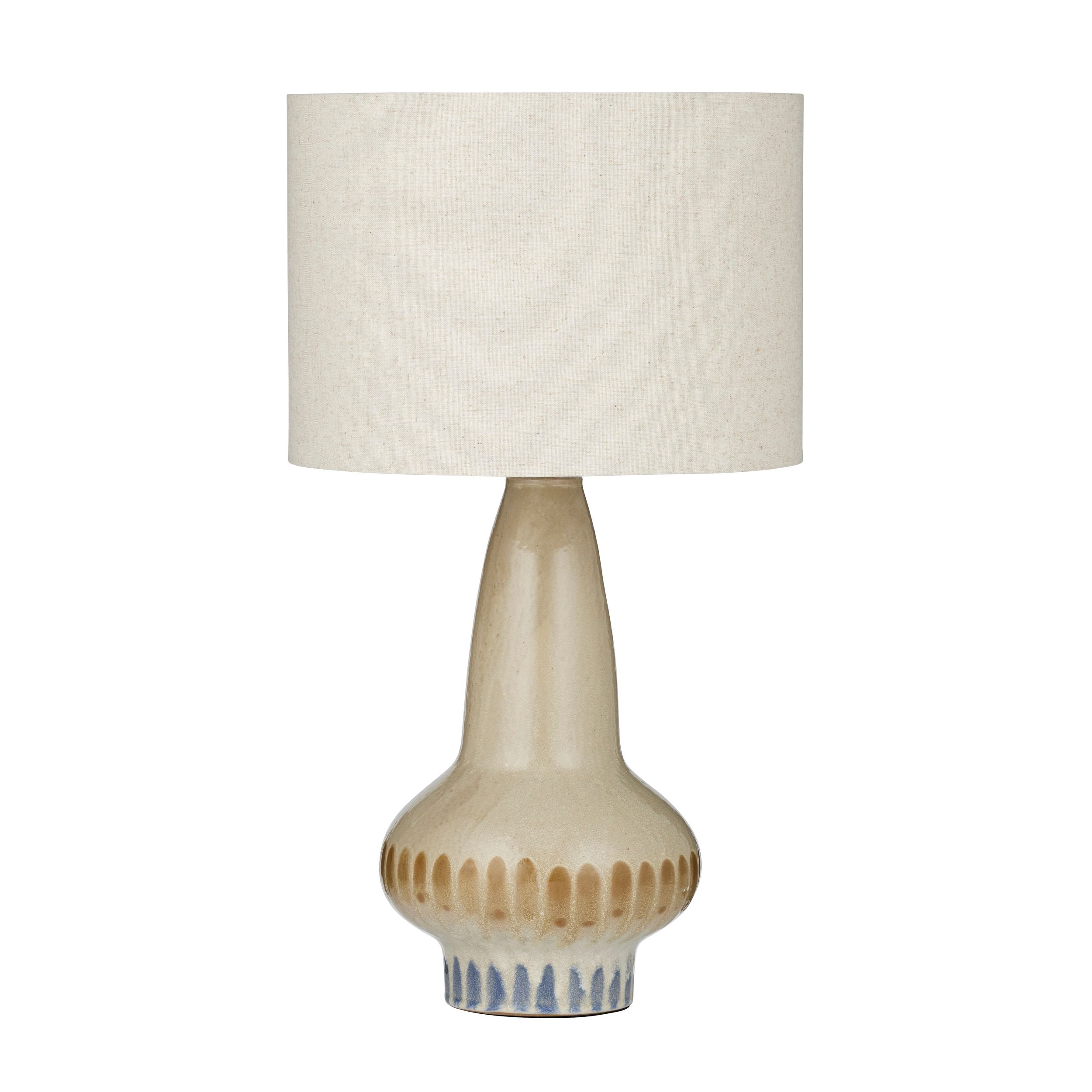 Coast To Coast Lindi Ceramic Lamp Natural/Blue