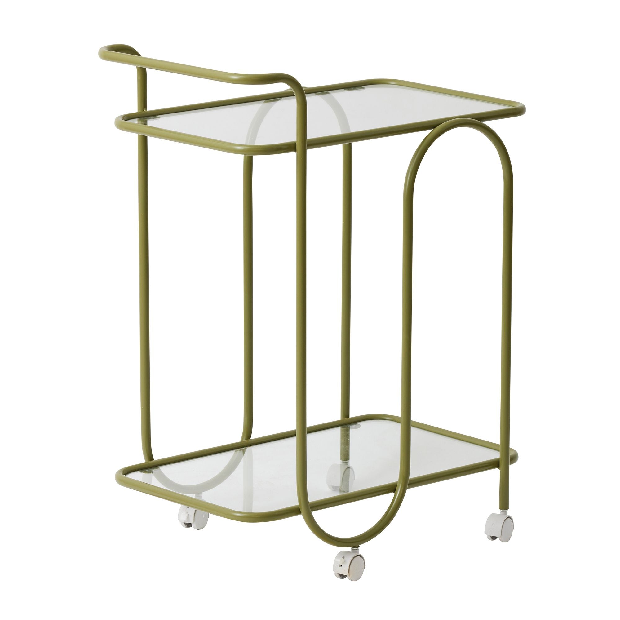 Coast To Coast Trinity Metal Bar Cart Green