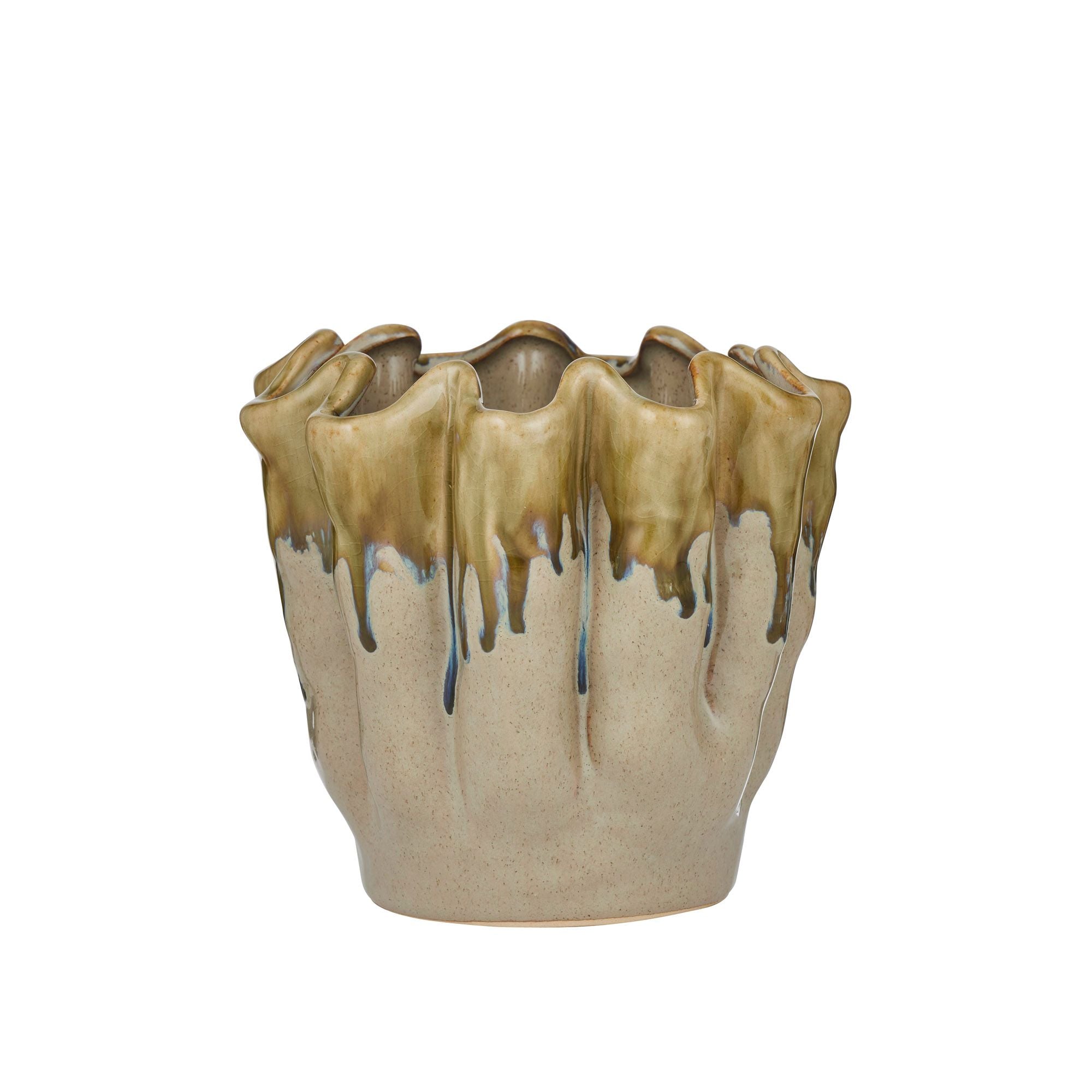 Coast To Coast Emery Ceramic Pot 17x15cm Taupe