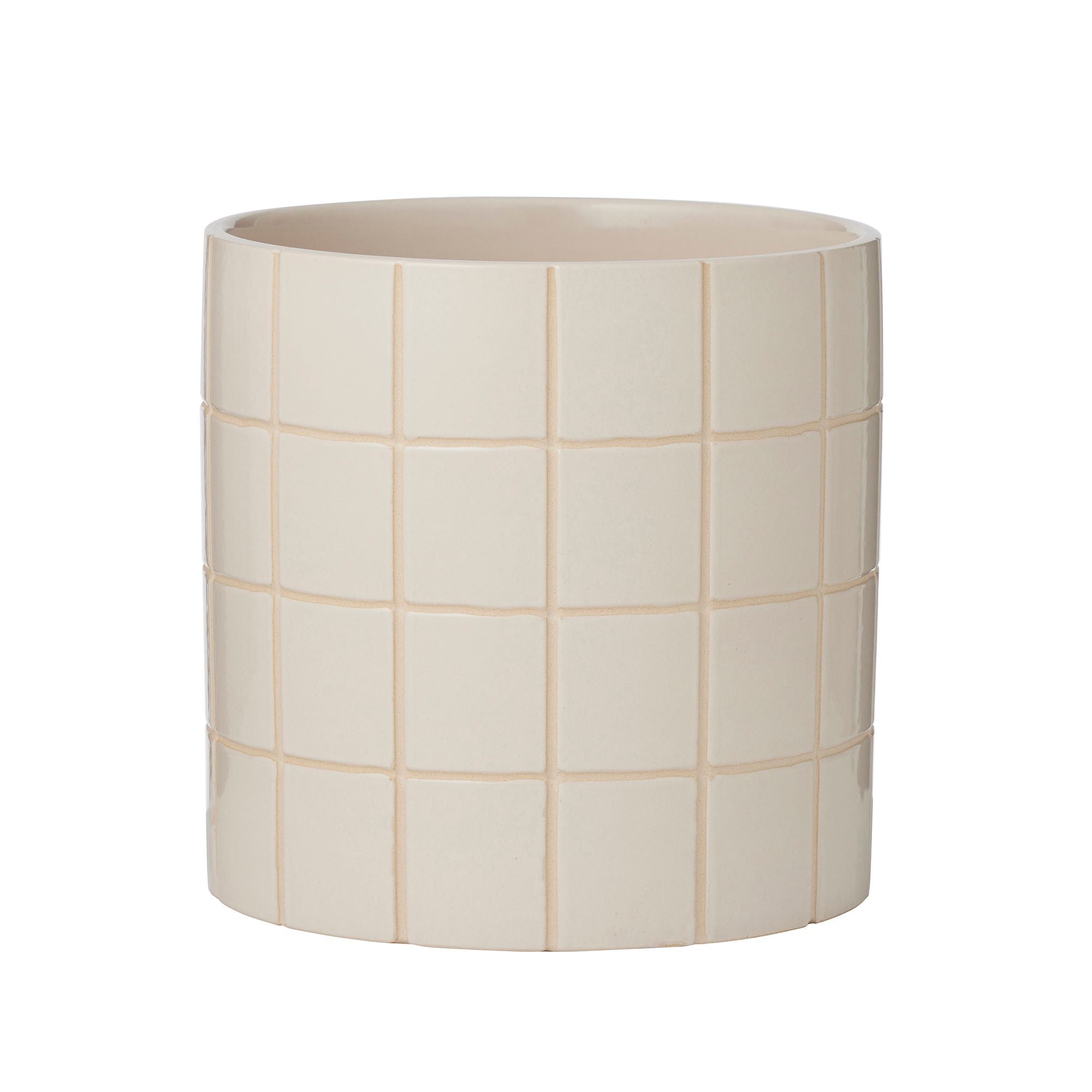 Coast To Coast Boyd Ceramic Tile Pot 23x23cm Ivory