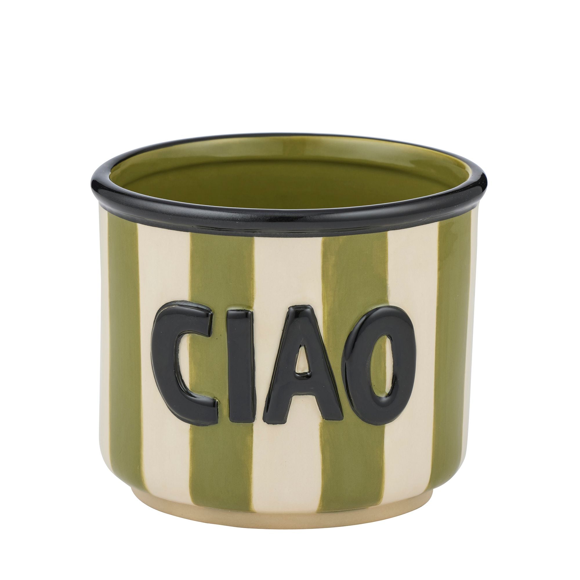 Coast To Coast Ciao Ceramic Pot Olive/Black
