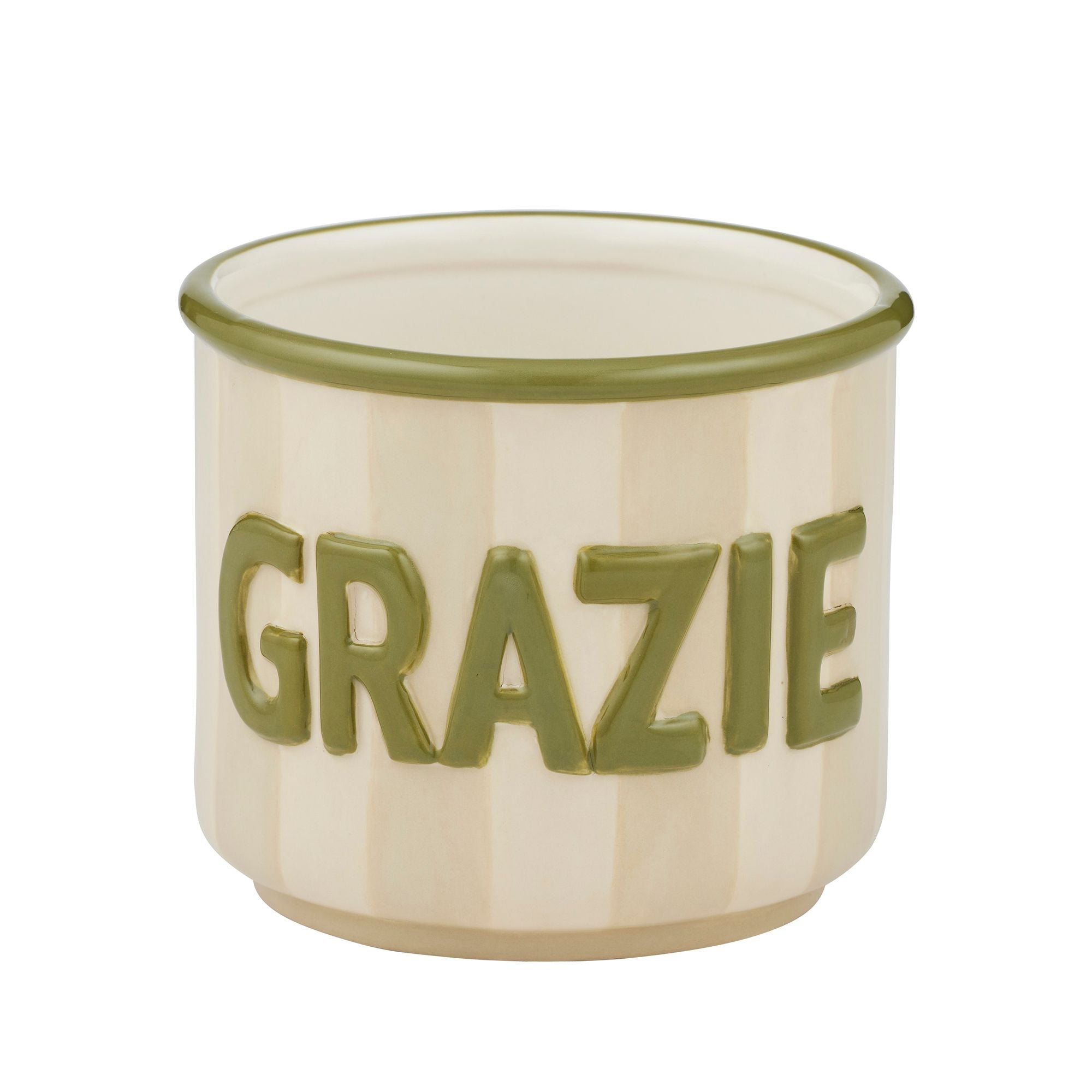 Coast To Coast Grazie Ceramic Pot Taupe/Olive