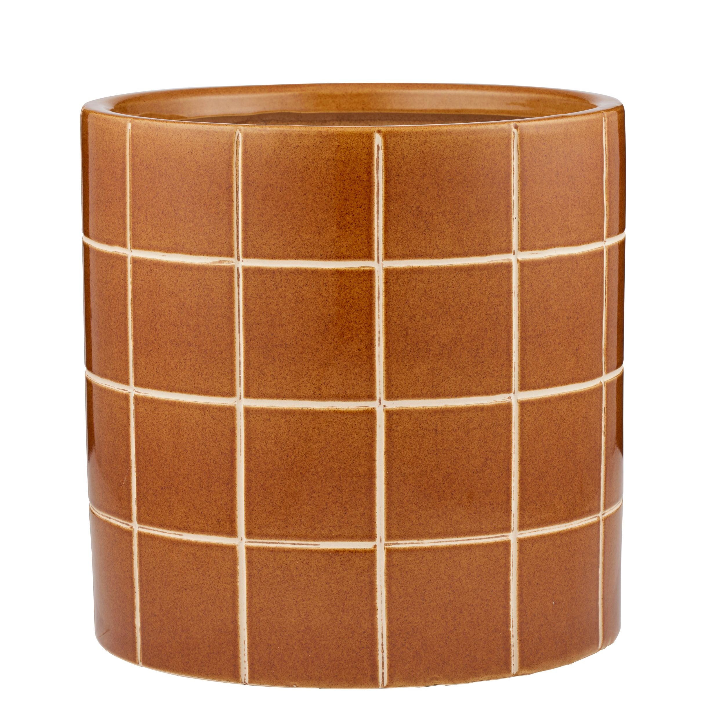 Coast To Coast Boyd Ceramic Tile Pot 30.5x30.5cm Tan