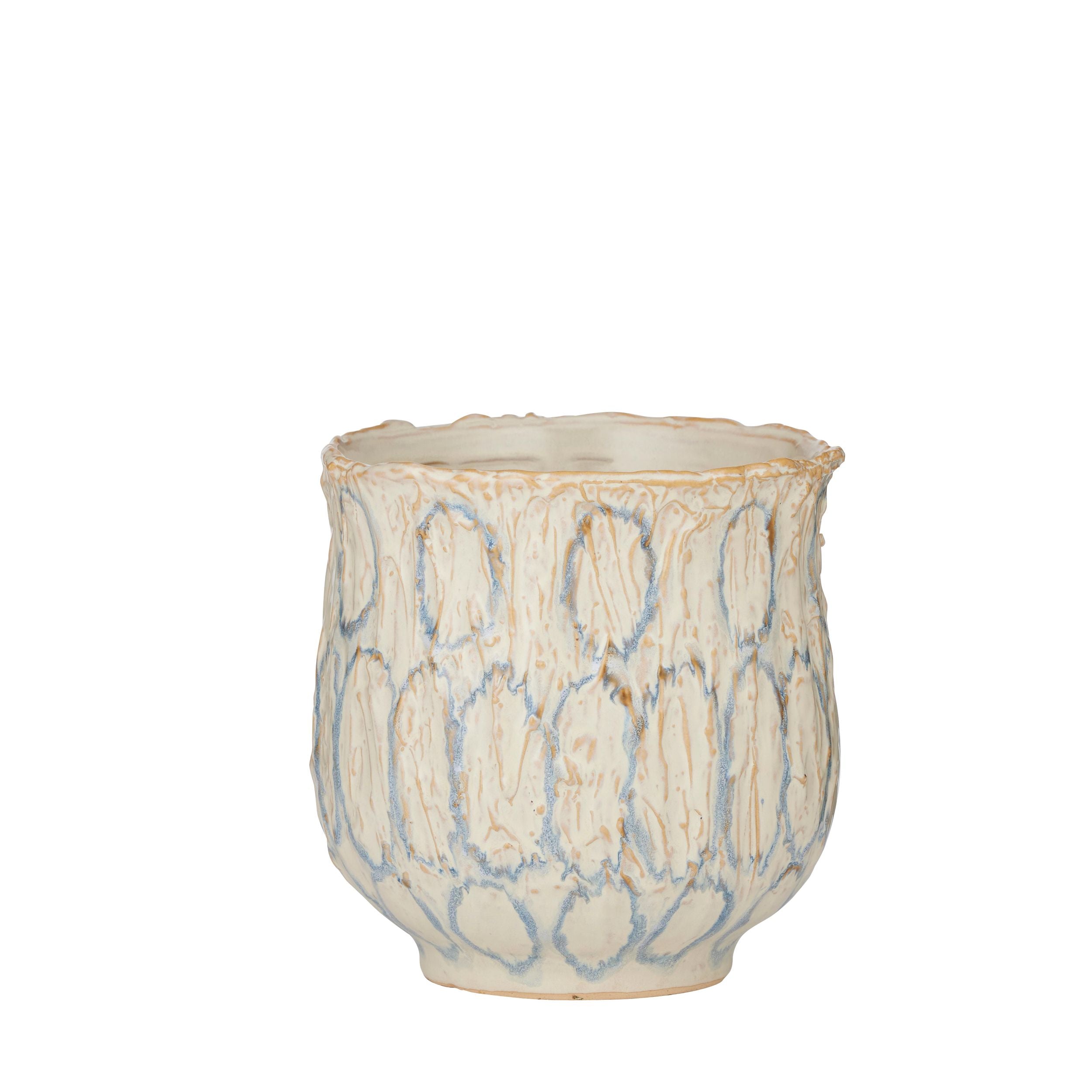 Coast To Coast Lennox Ceramic Pot White/Blue
