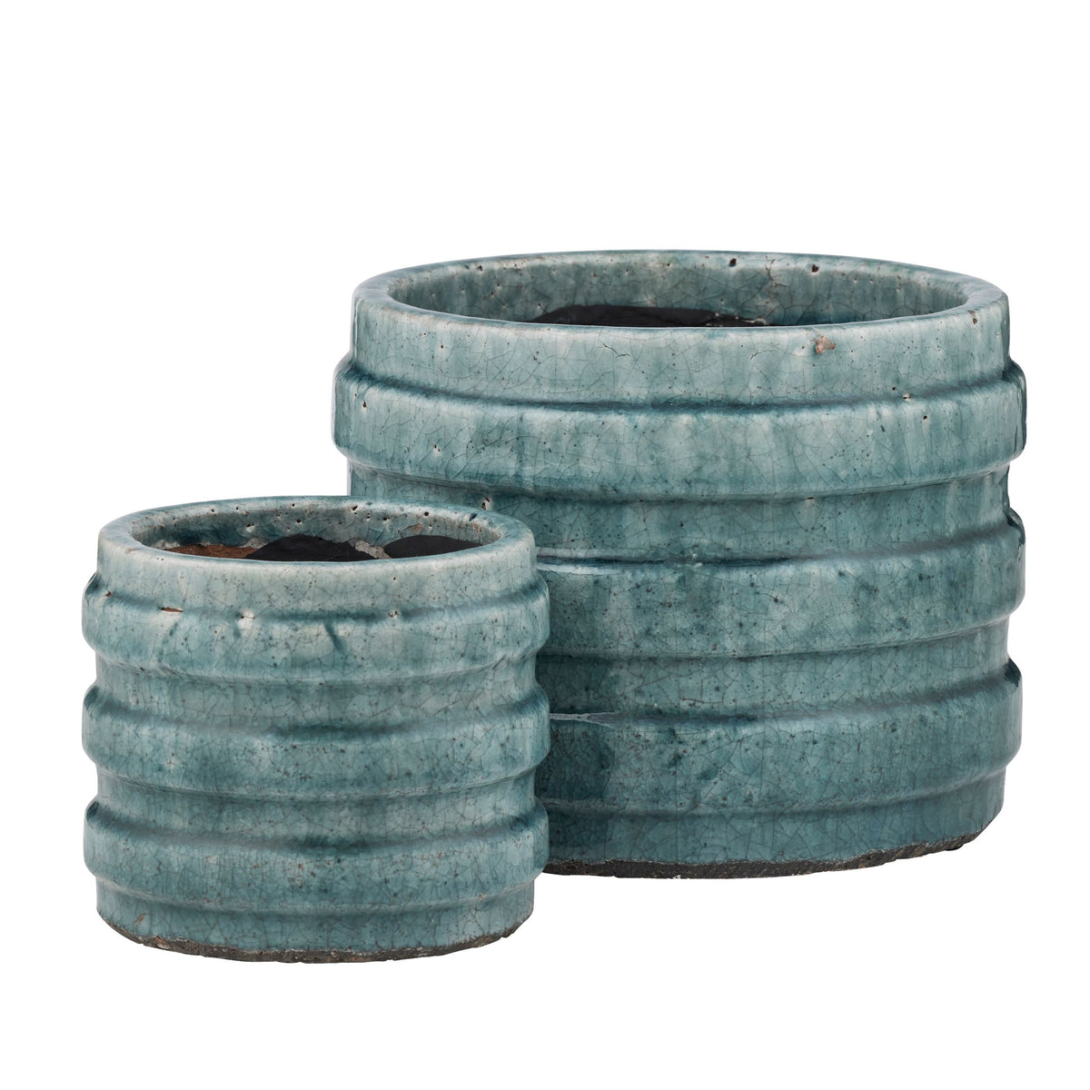Life Botanic Miller Set of 2 Ceramic Pots Teal