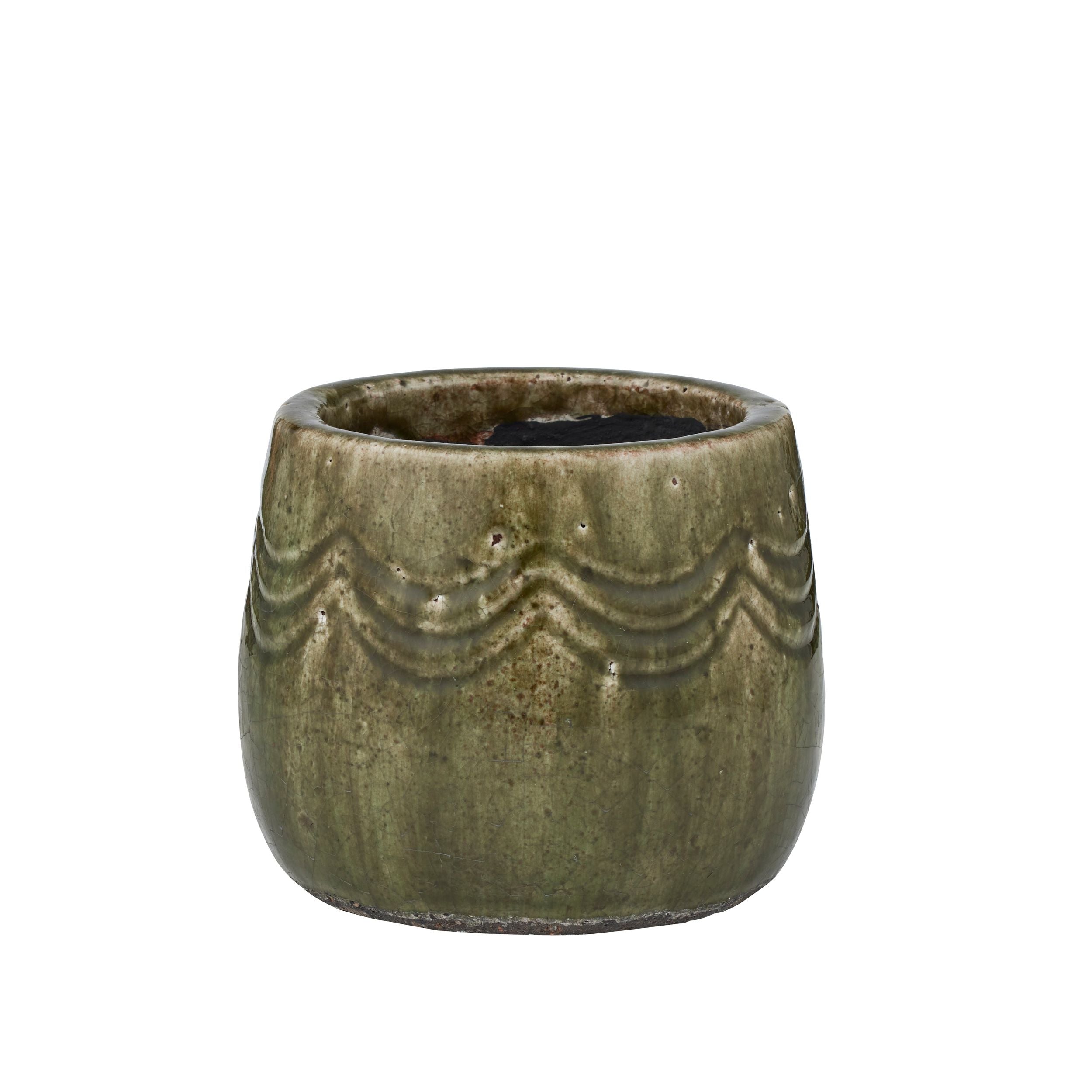 Life Botanic Garcia Ceramic Pot 16x13.5cm Olive