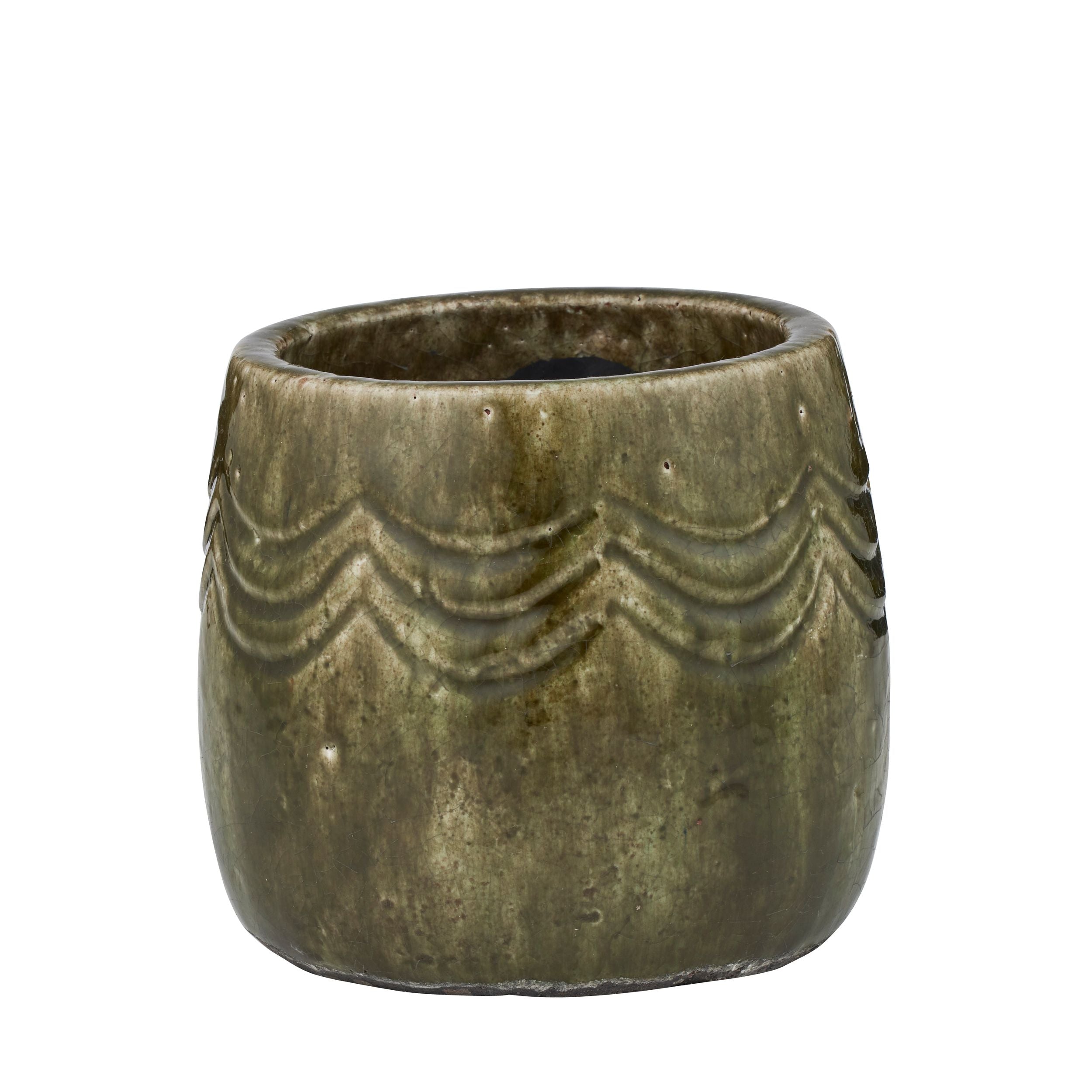 Life Botanic Garcia Ceramic Pot 18x16.5cm Olive