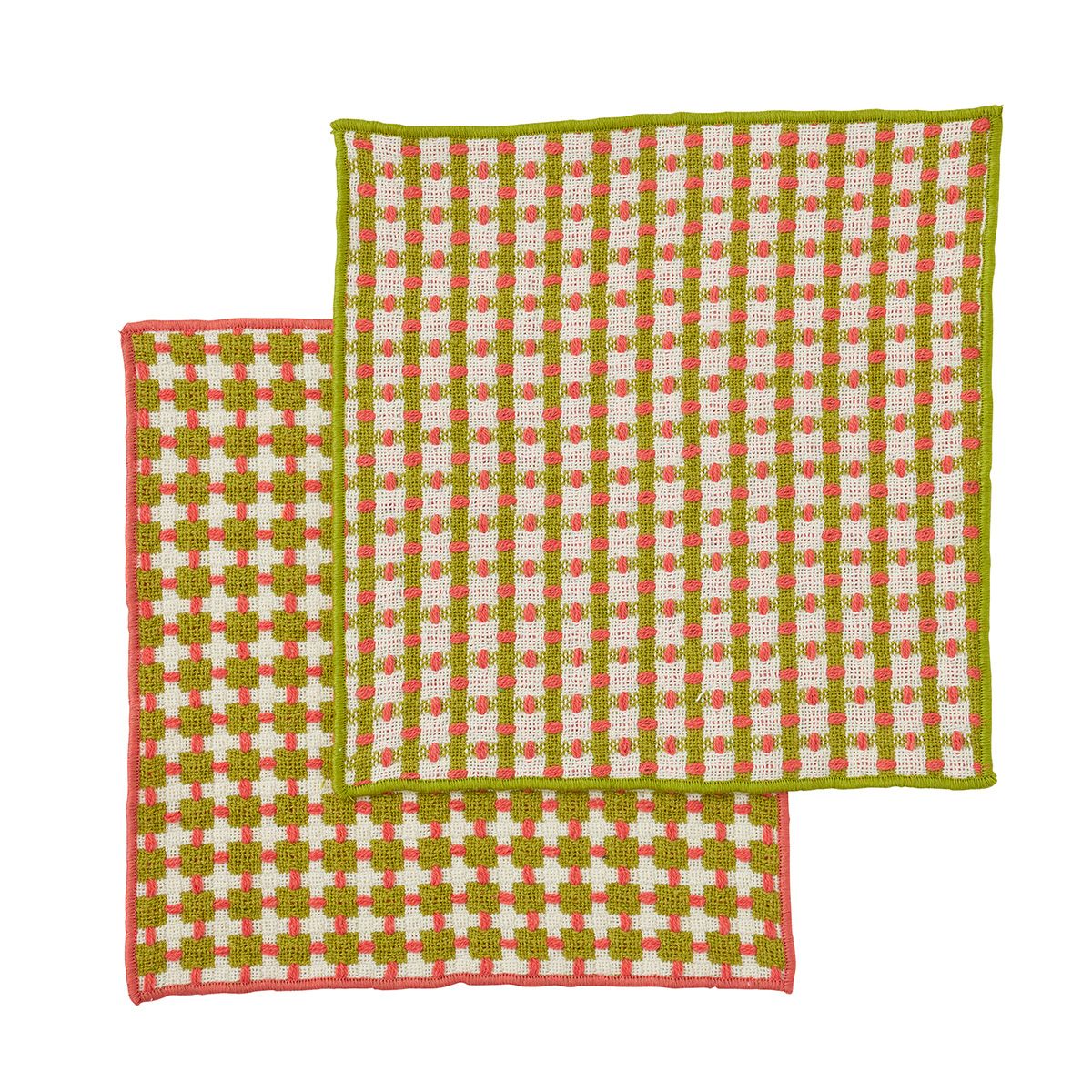 Assemble Kit Set of 2 Recycled Cotton Dishcloth Pnk