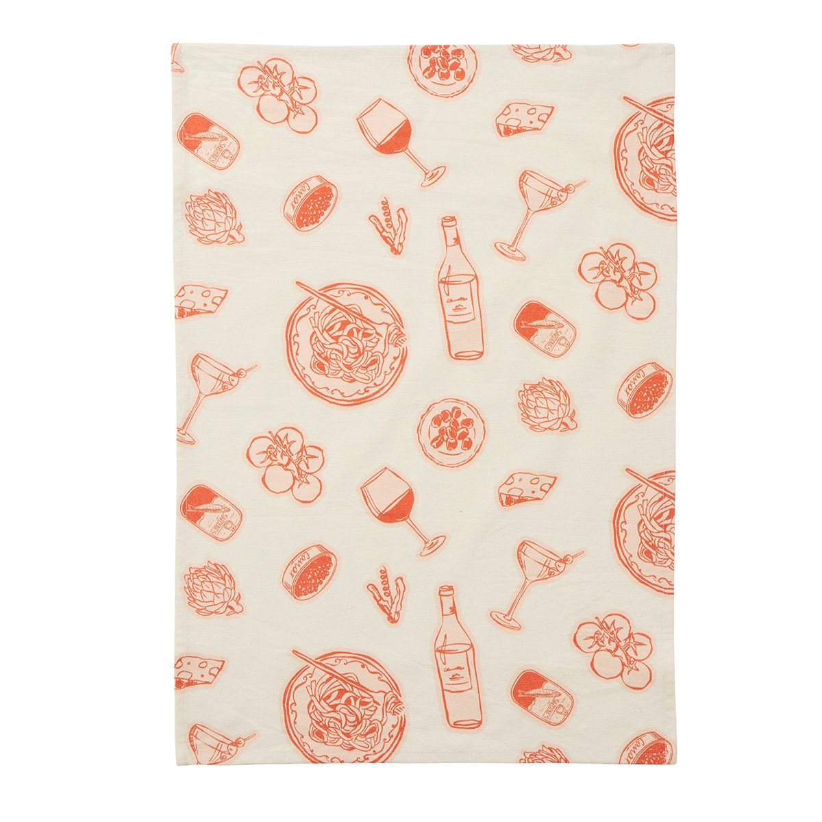 Assemble Taormina Cotton Tea Towel Red