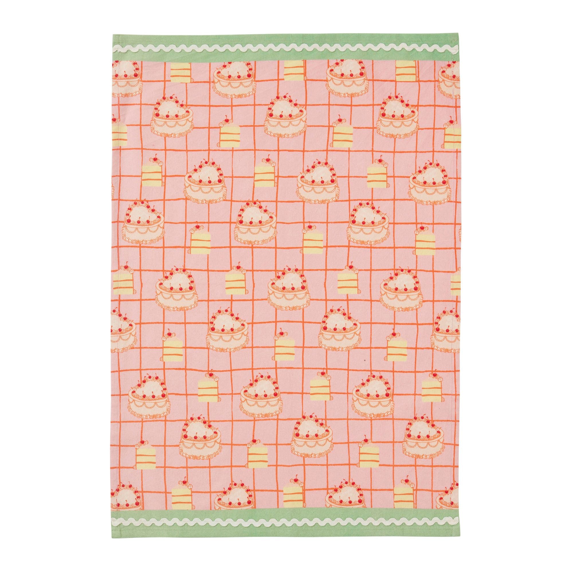 Assemble Buttercream Cotton Tea Towel Pnk