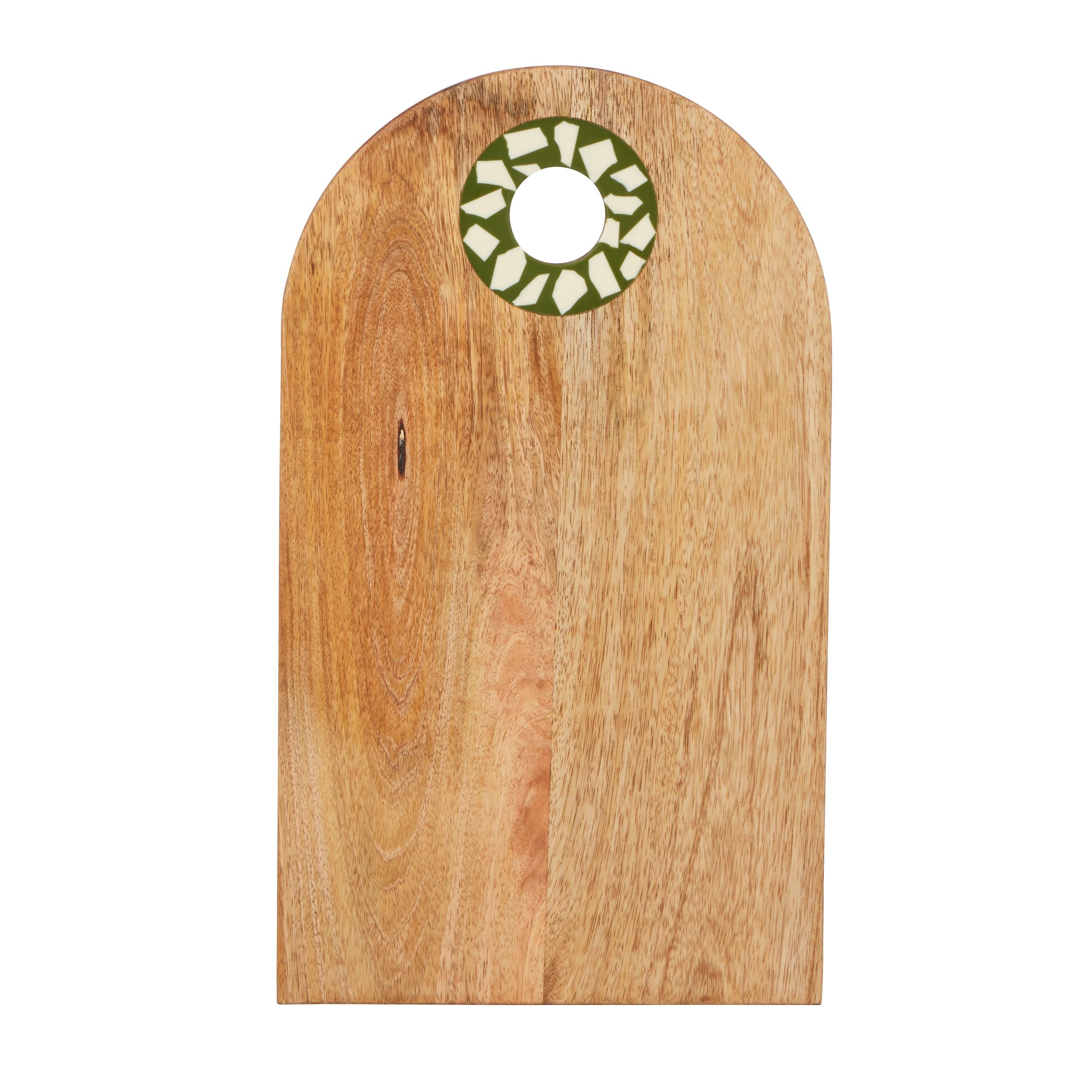 Assemble Mila Wood Serve Board Olive/Iv