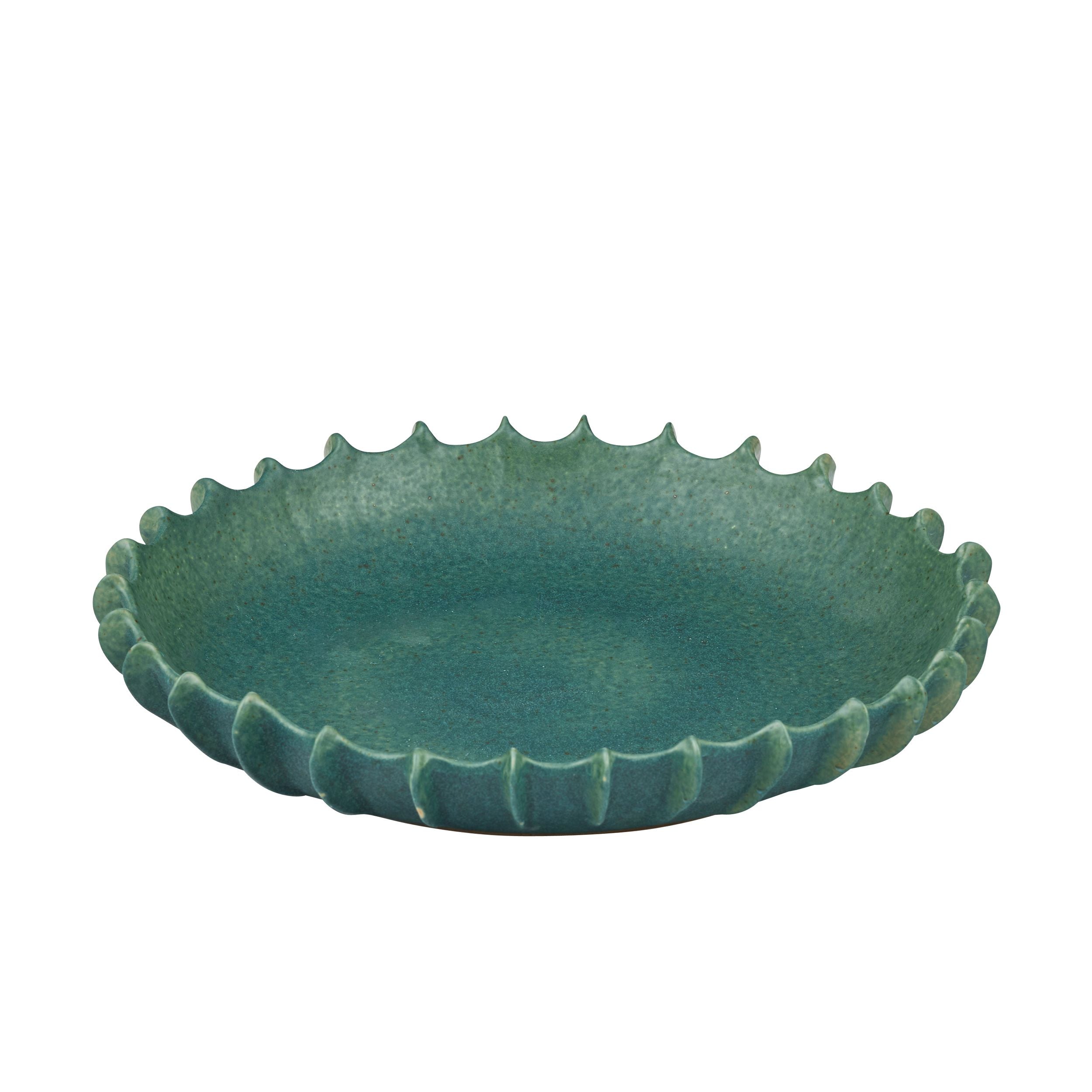 Assemble Gaia Ceramic Platter 37x6.5cm Teal