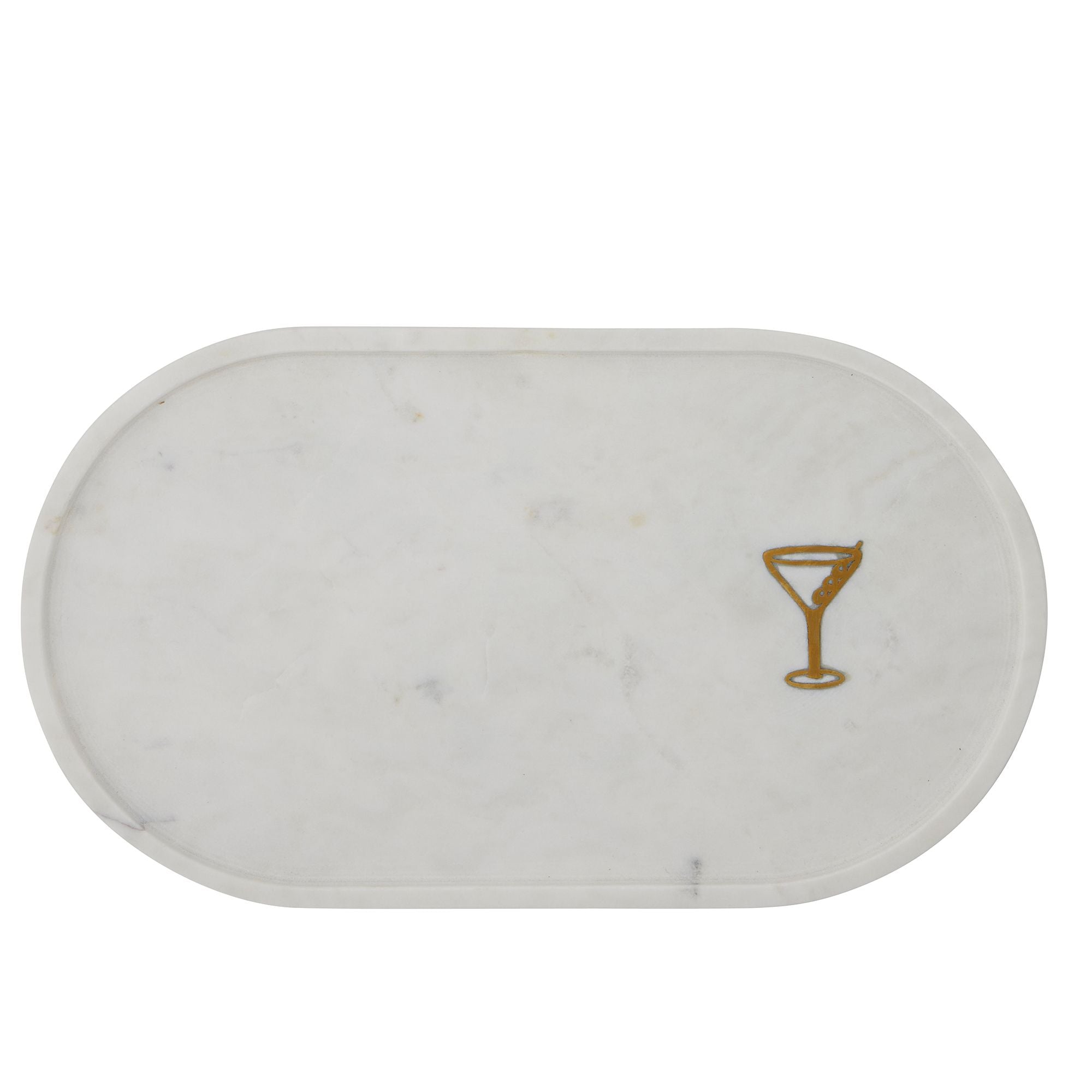 Assemble Atri Marble/Brass Tray White