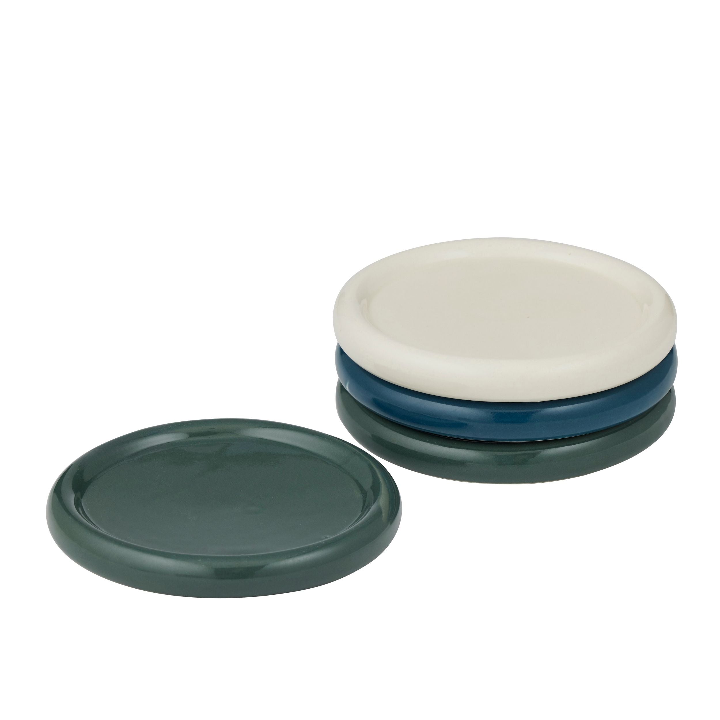 Assemble Orb Set of 4 Ceramic Coasters Teal Multi