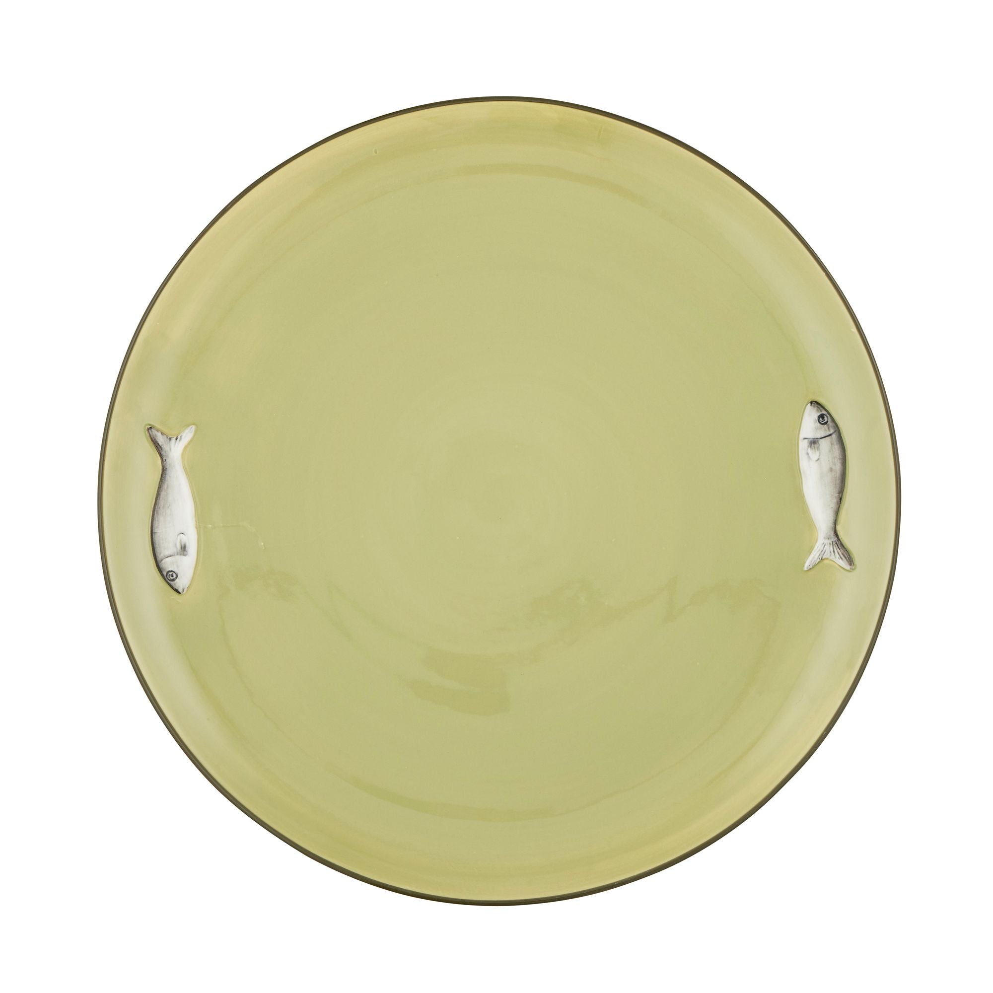 Assemble Porto Round Ceramic Platter Olive