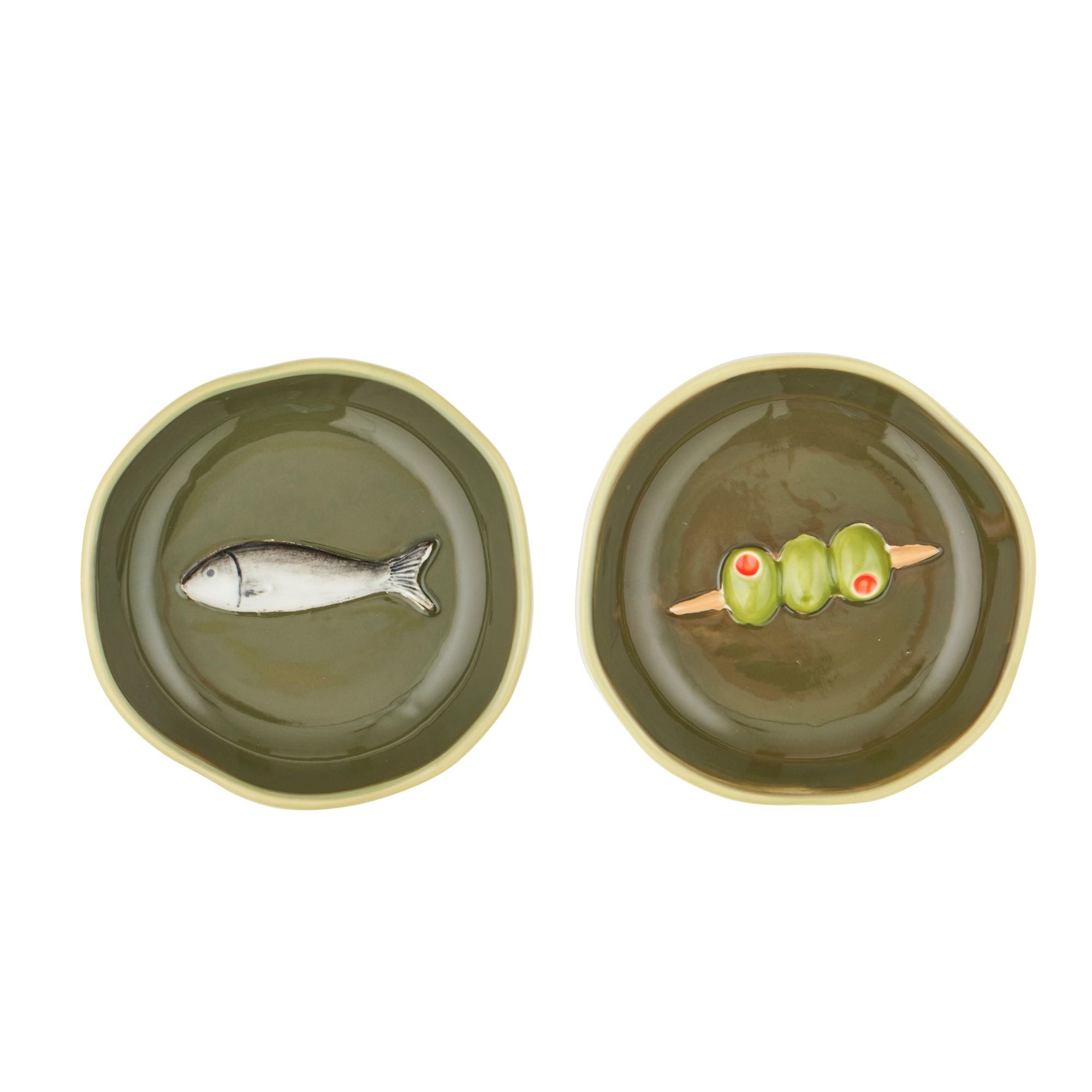Assemble Porto Ceramic Dish Olive 2 Assorted
