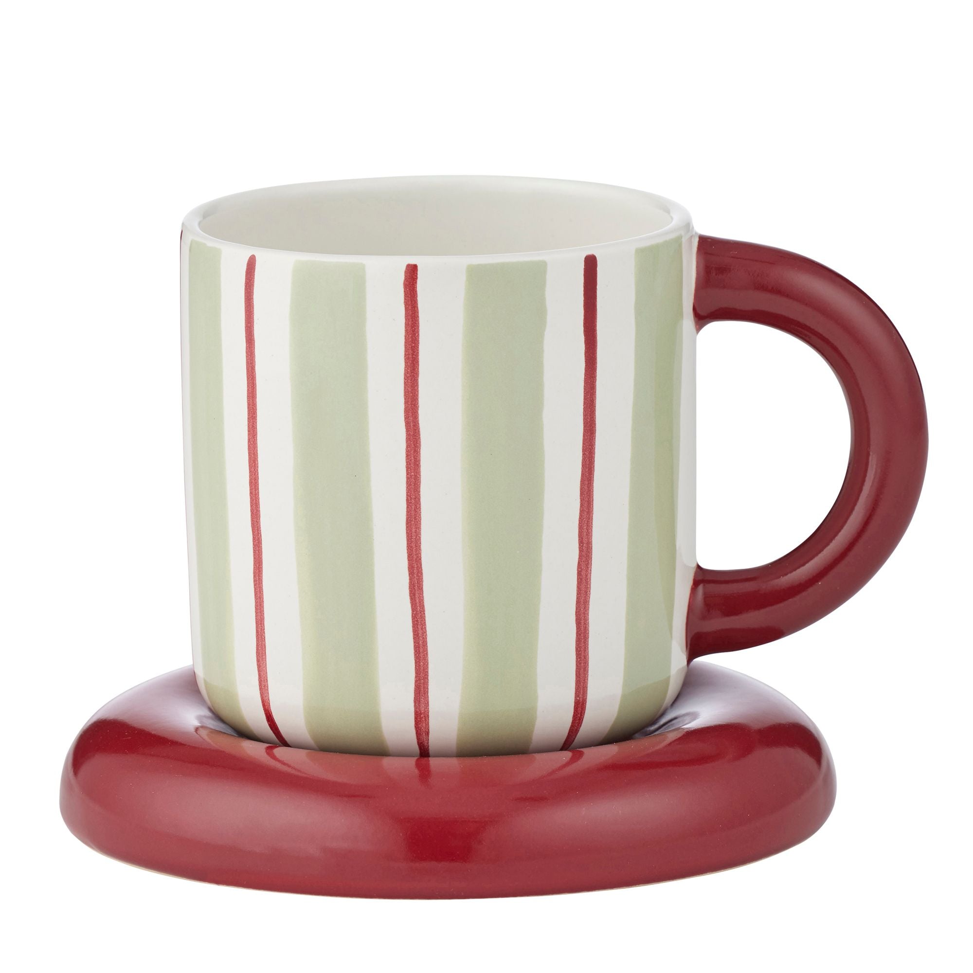 Assemble Candy Ceramic Cup&Saucer Mint/Russet