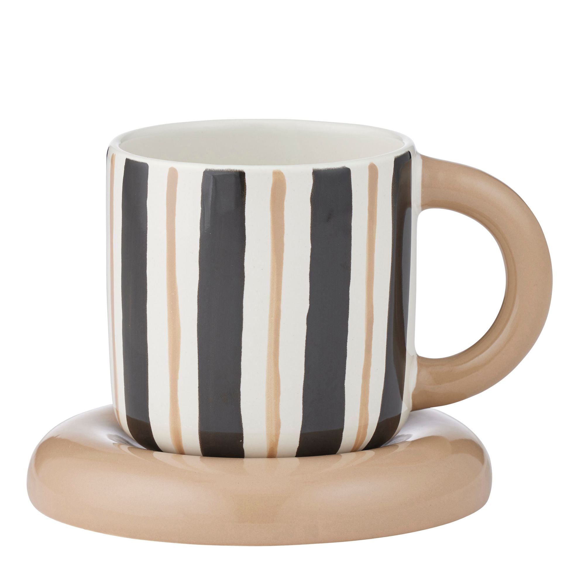 Assemble Candy Ceramic Cup&Saucer Black/Natural