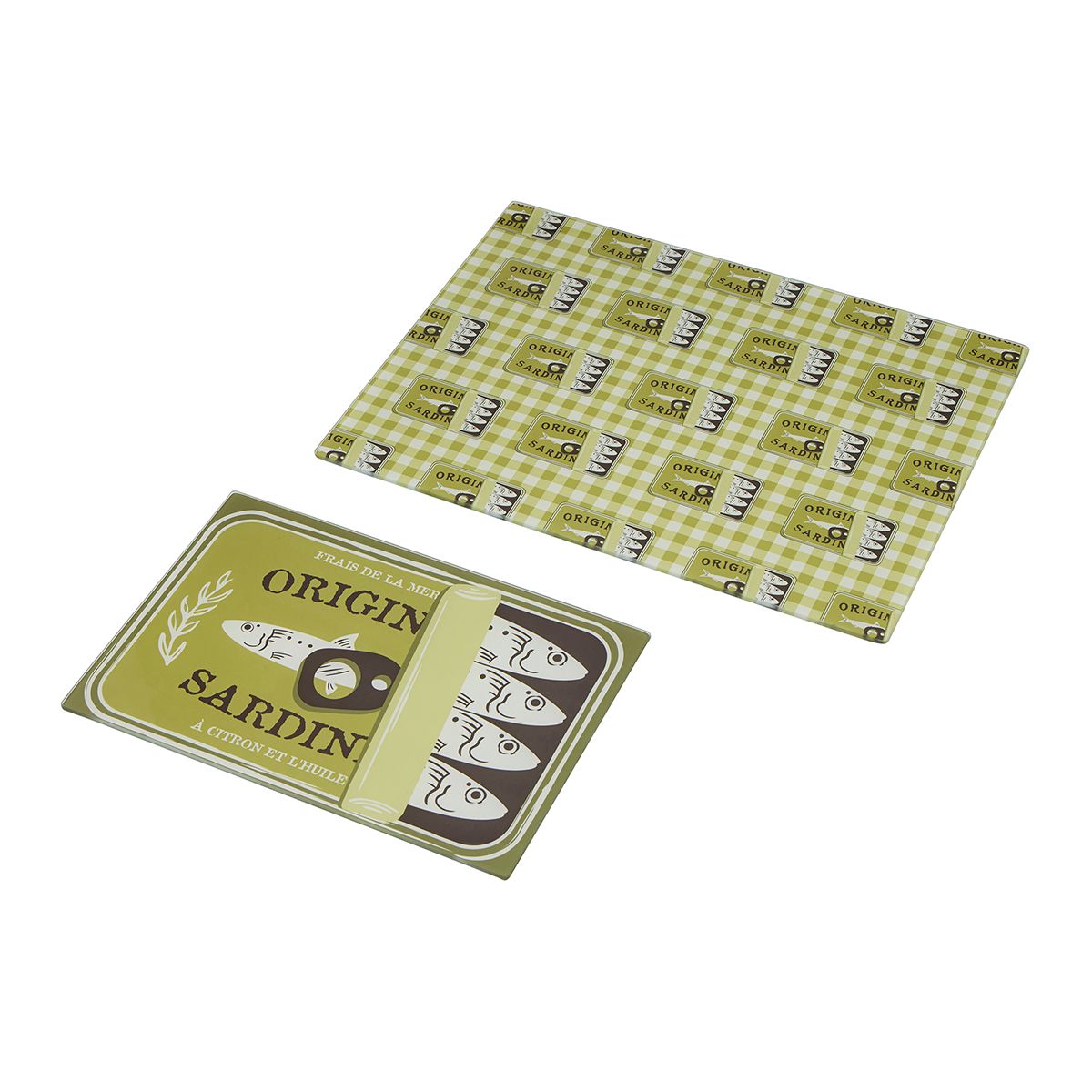 Assemble Original Sardine Set of 2 Glass Serving Board