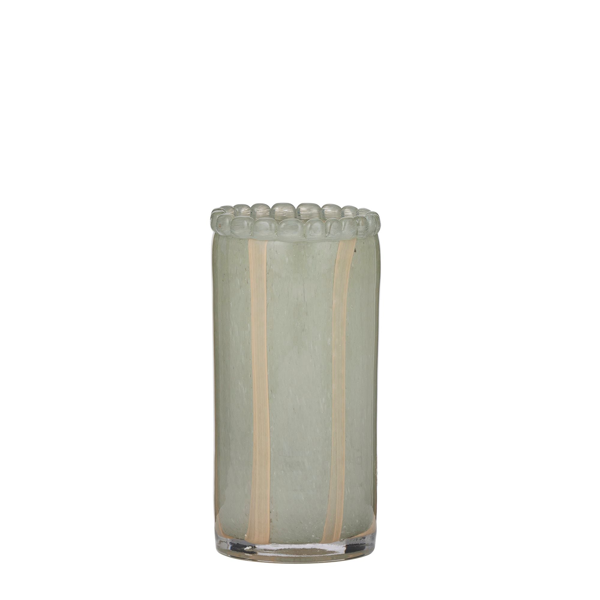 Coast To Coast Pettine Glass Vase 12.5x23.5cm Steel