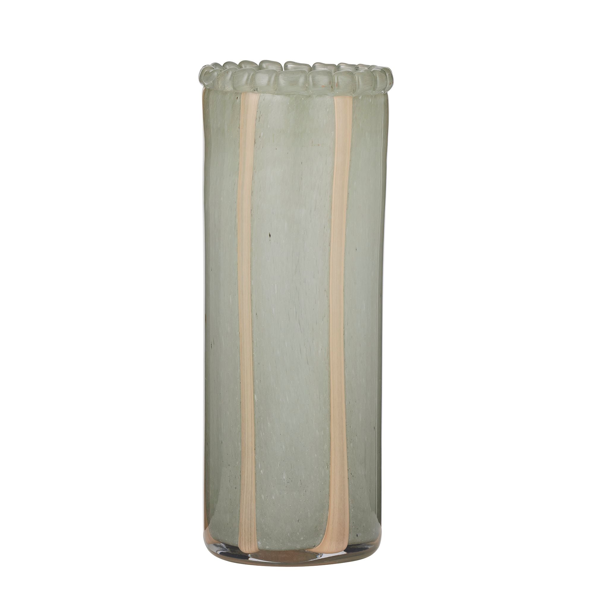 Coast To Coast Pettine Glass Vase 13.5x35cm Steel