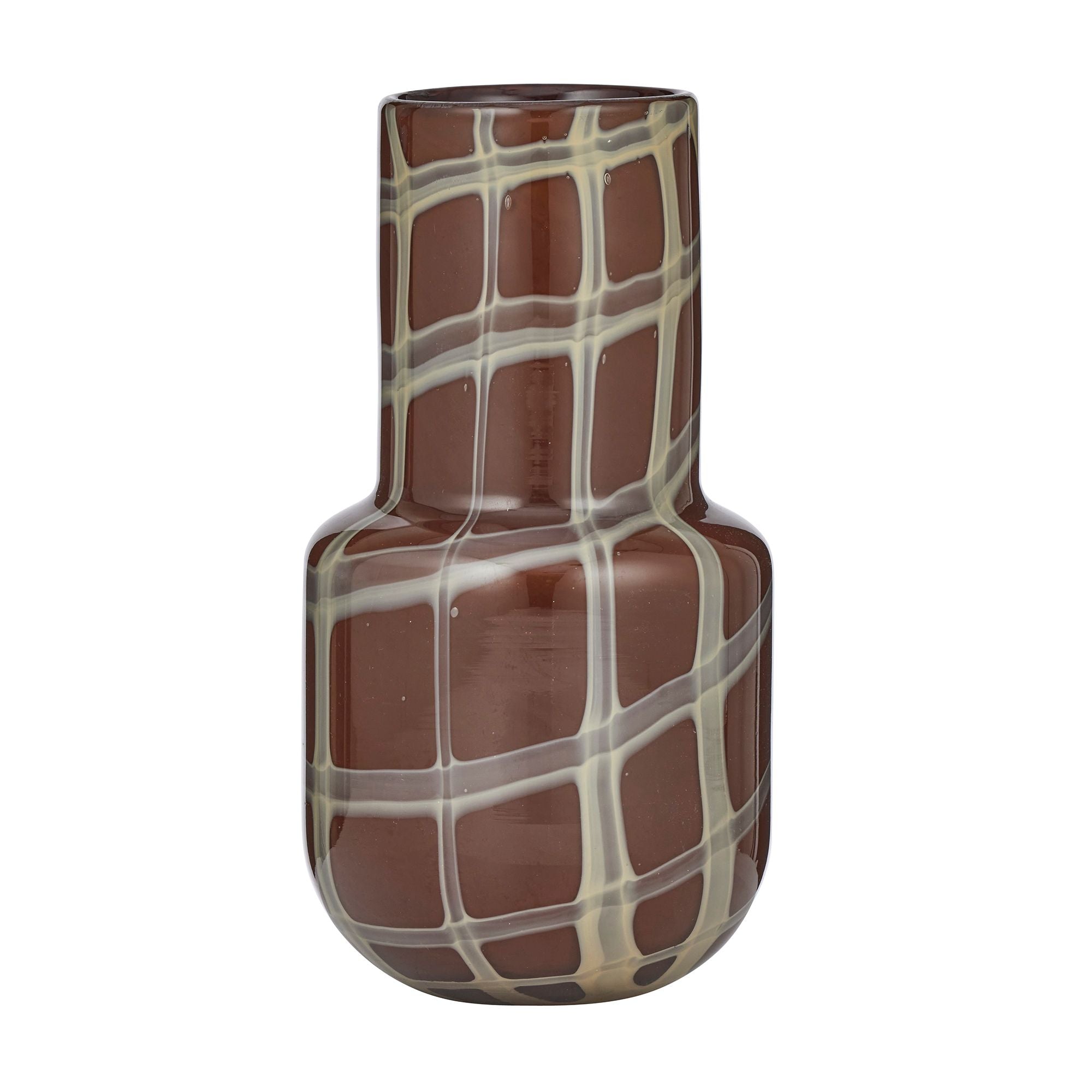 Coast To Coast Gannon Glass Vase 13x25cm Chocolate/Ivory