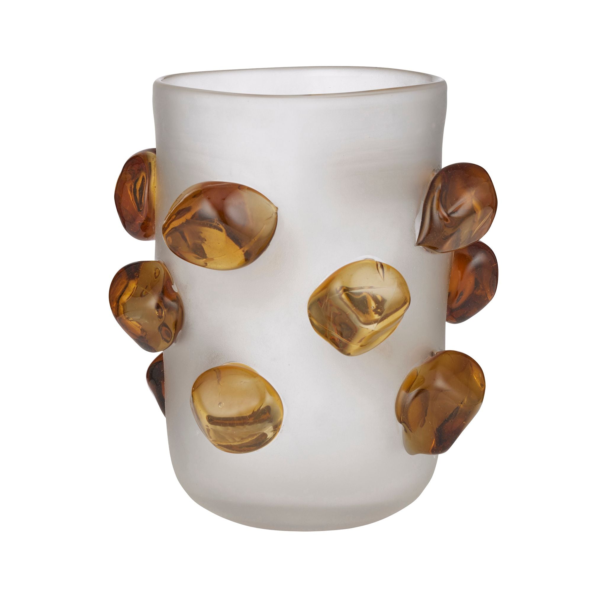 Coast To Coast Miles Glass Vase 17x20cm White/Amber