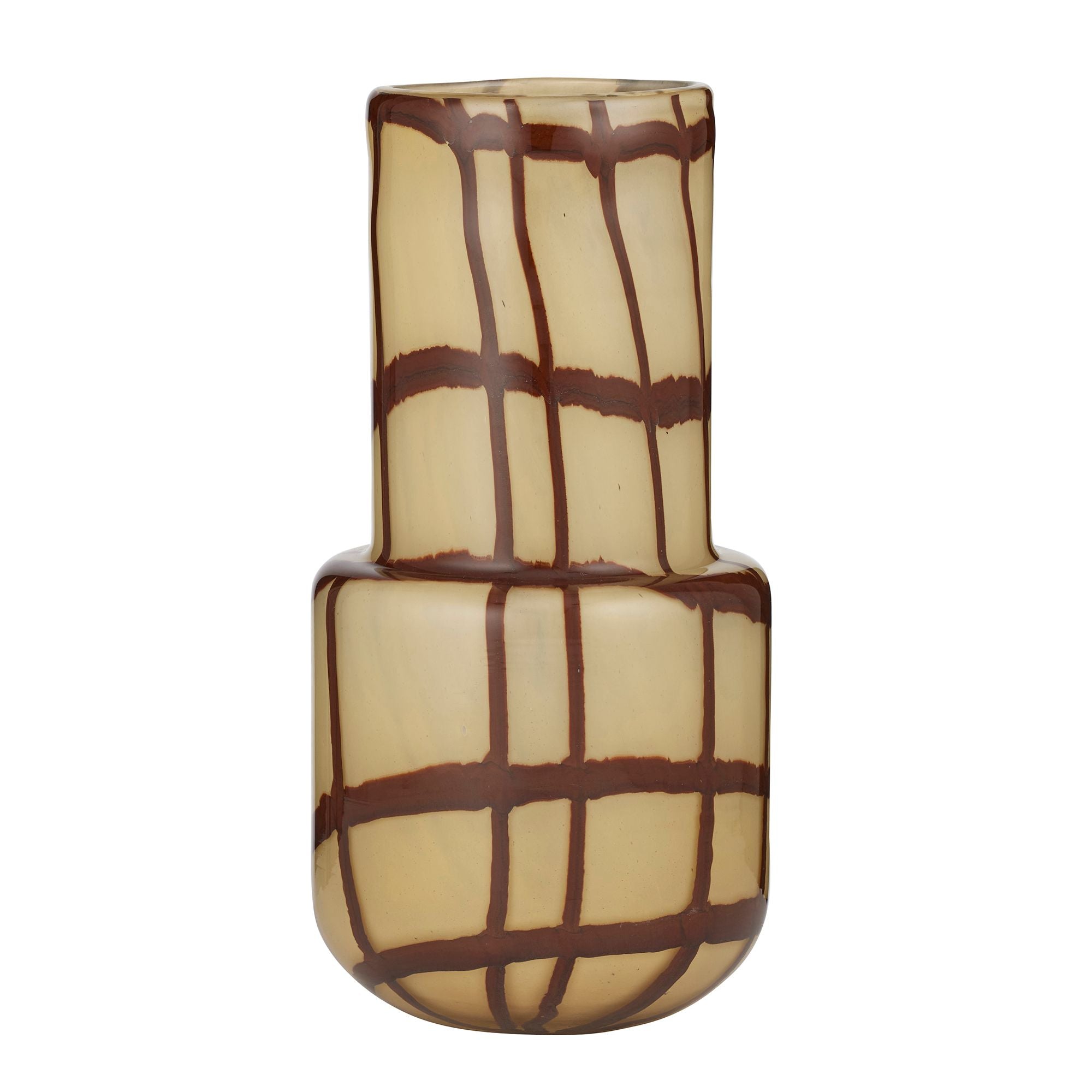Coast To Coast Gannon Glass Vase 17x34cm Ivory/Chocolate