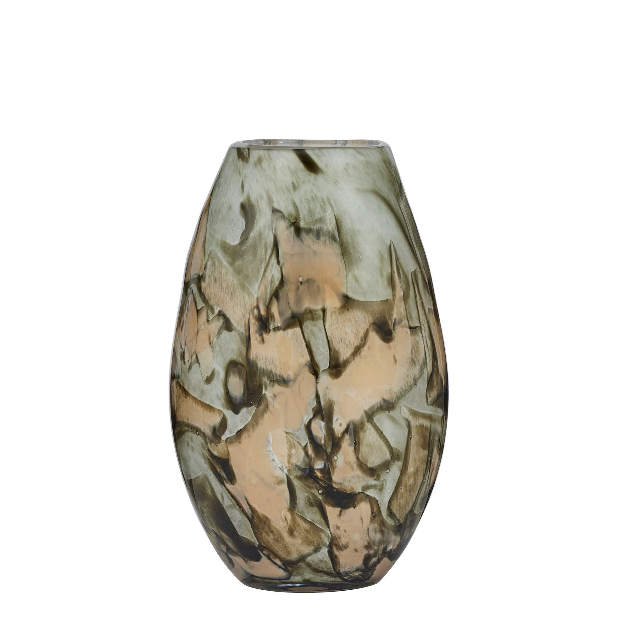 Coast To Coast Barnet Glass Vase Olive Multi