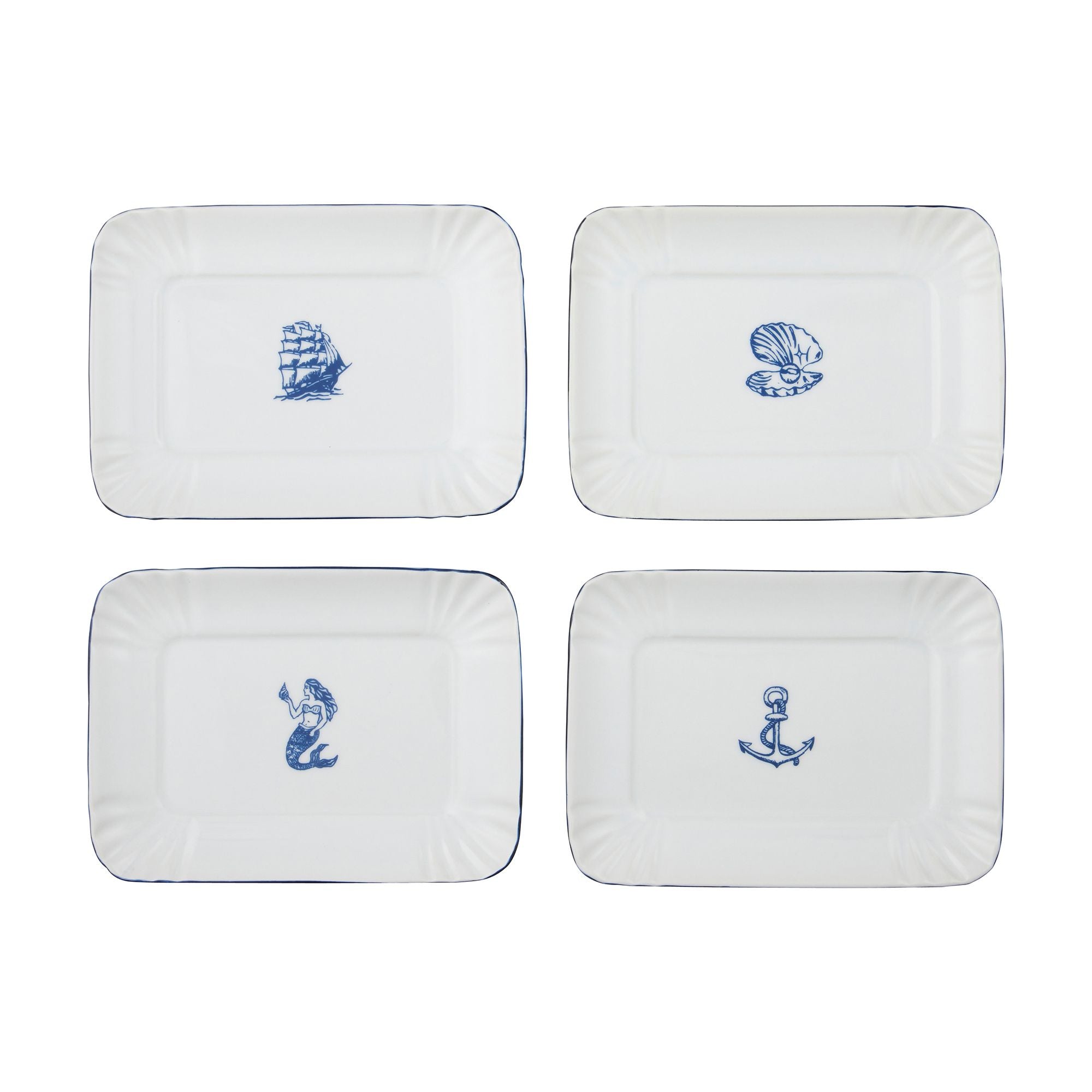 Coast To Coast Ahoy Ceramic Trinket Plate 4 Assorted