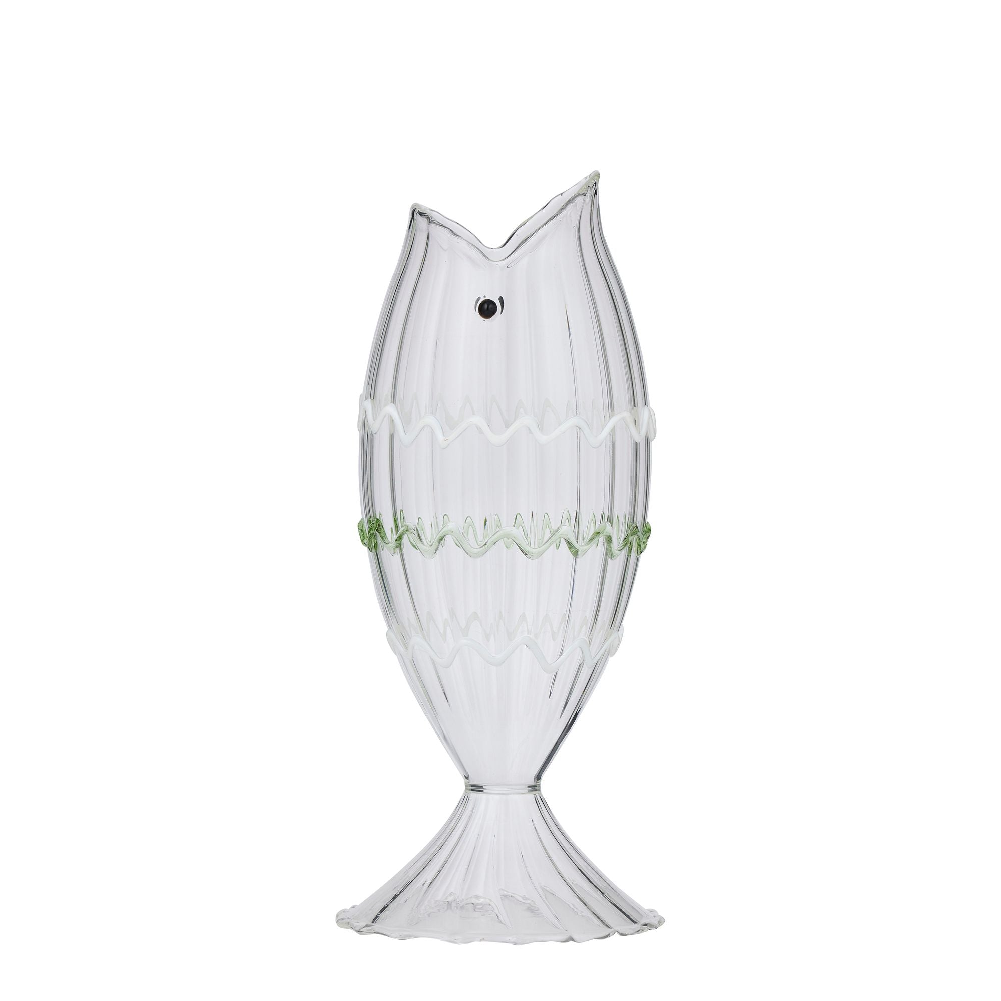 Coast To Coast Martha Fish Glass Vase White/Green