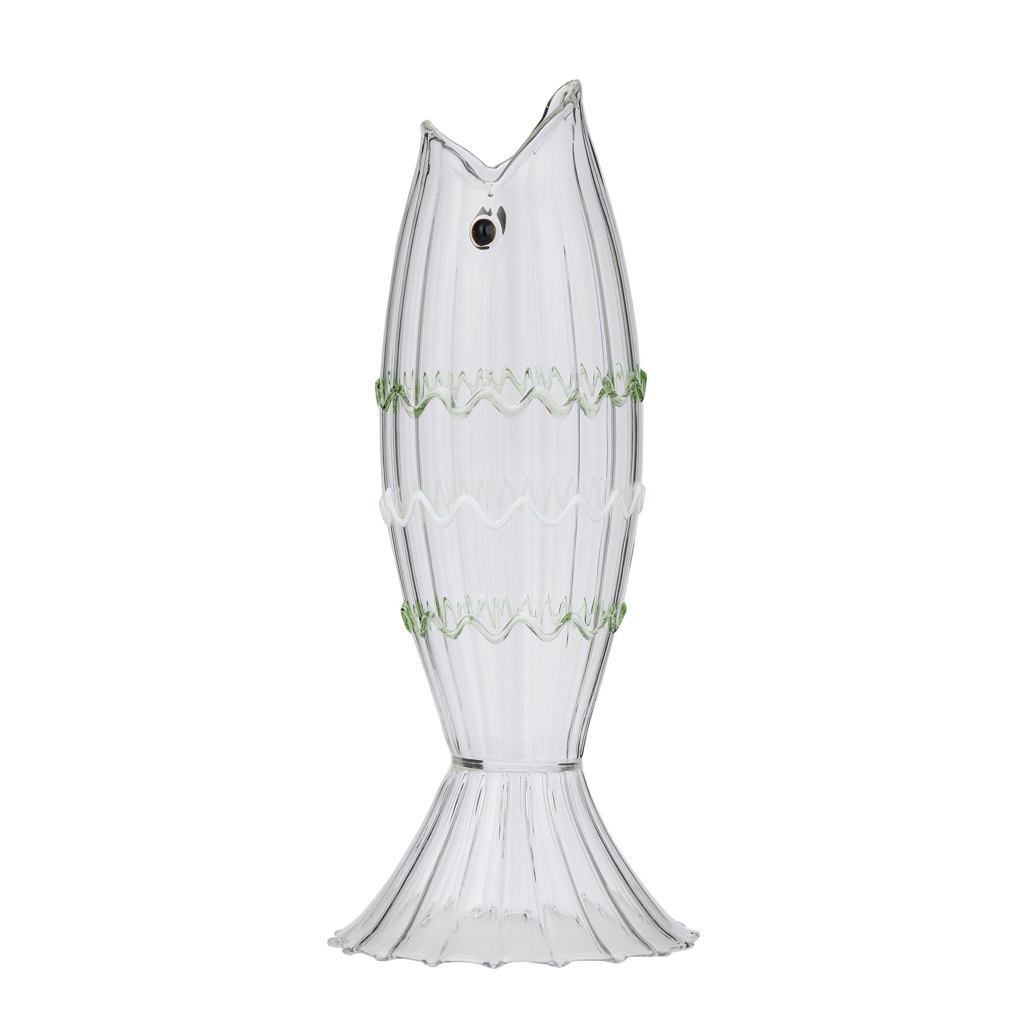 Coast To Coast Eliza Fish Glass Vase Green/White