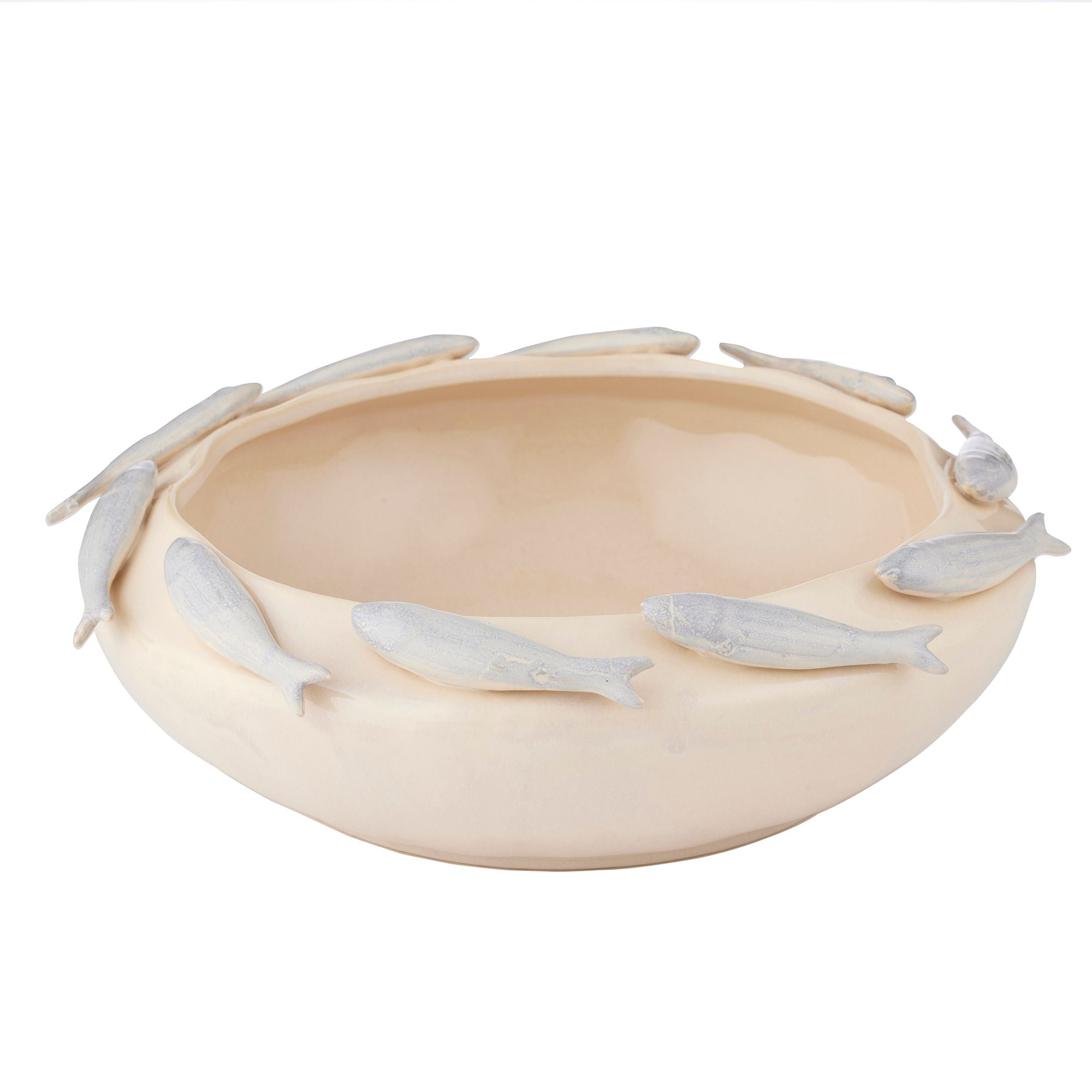 Coast To Coast Sardine Ceramic Bowl Iv/Steel