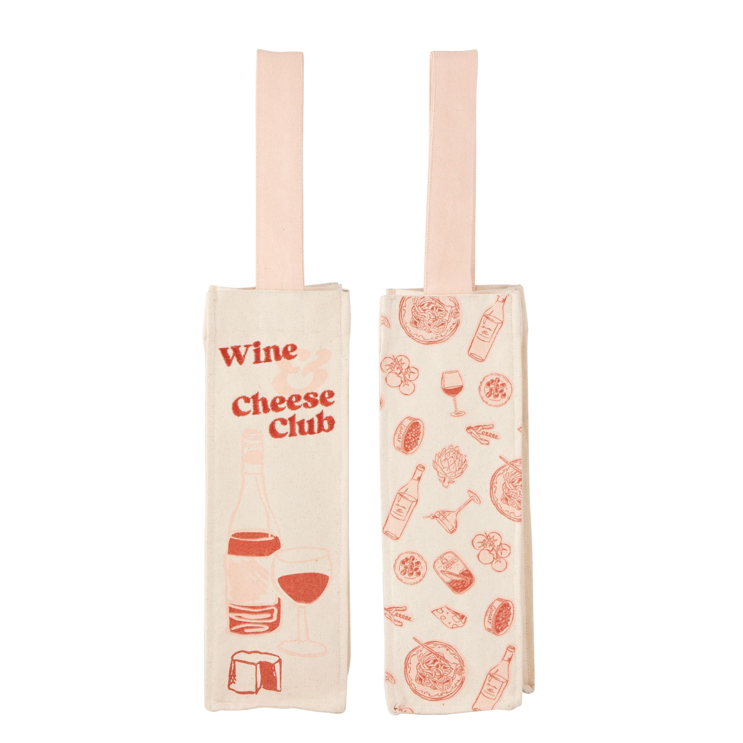 Assemble Wine Cheese Club Cotton Bottle Bag
