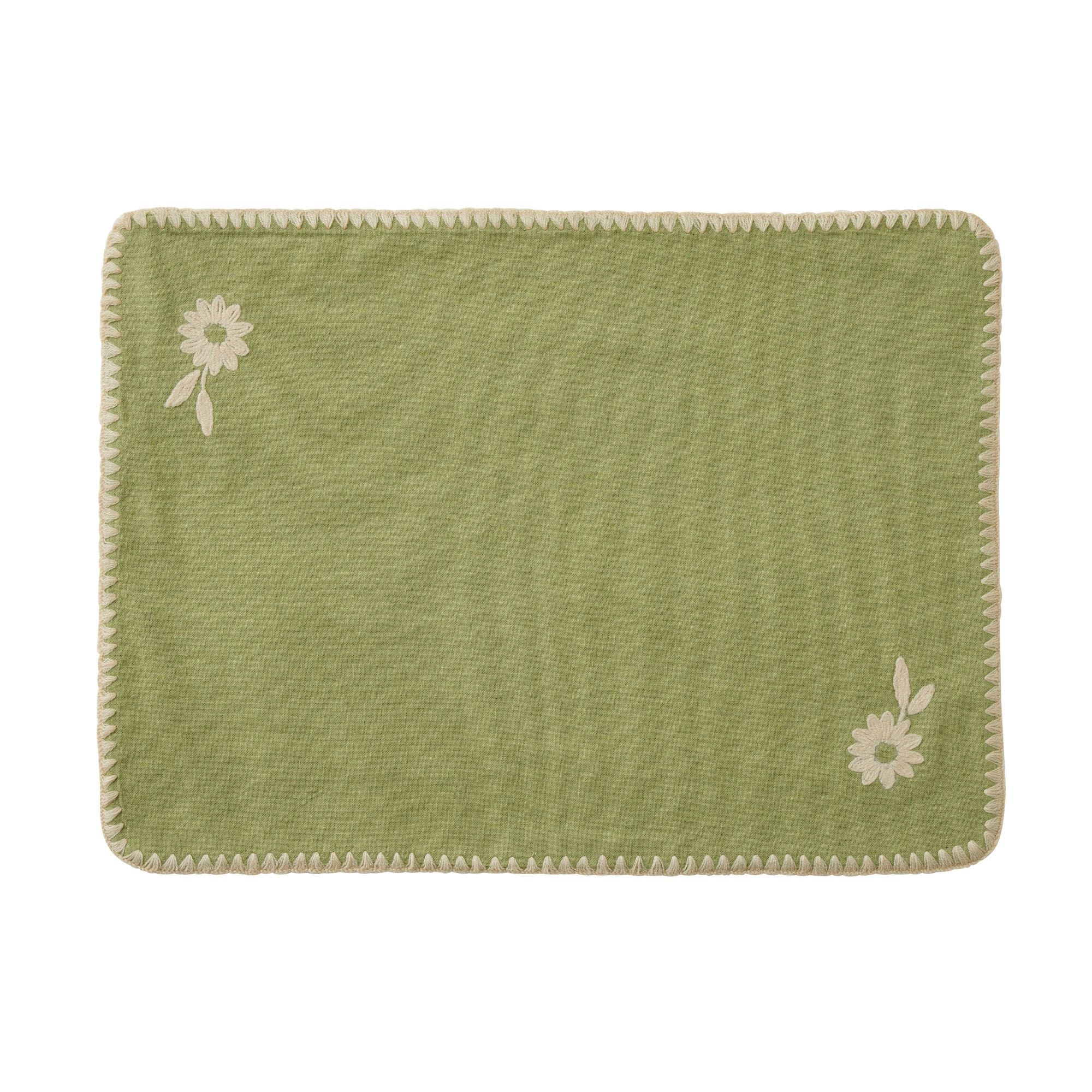 Assemble Nellie Cotton Placemat Sage/Ivory