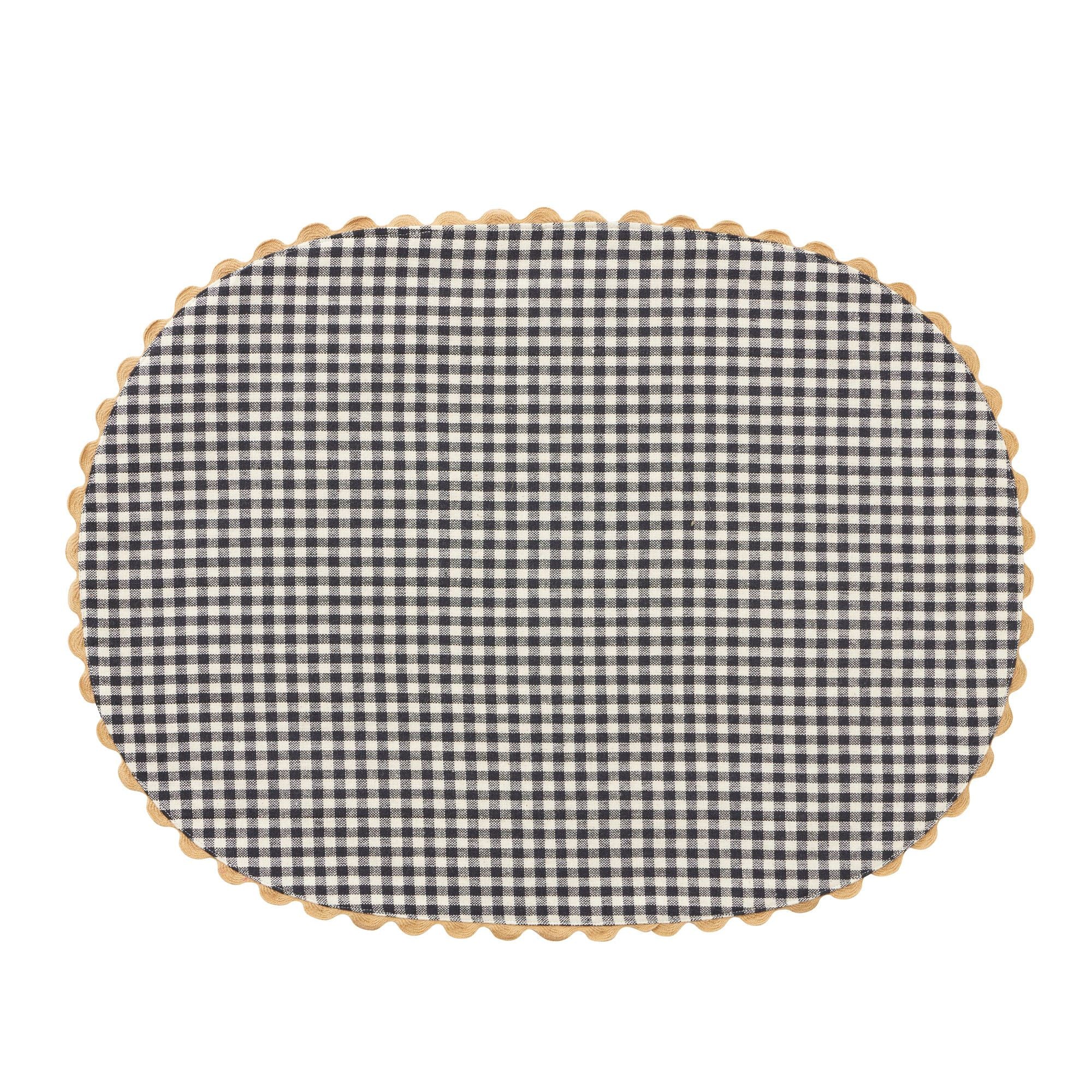 Assemble Margot Cotton Placemat Ivory/Black