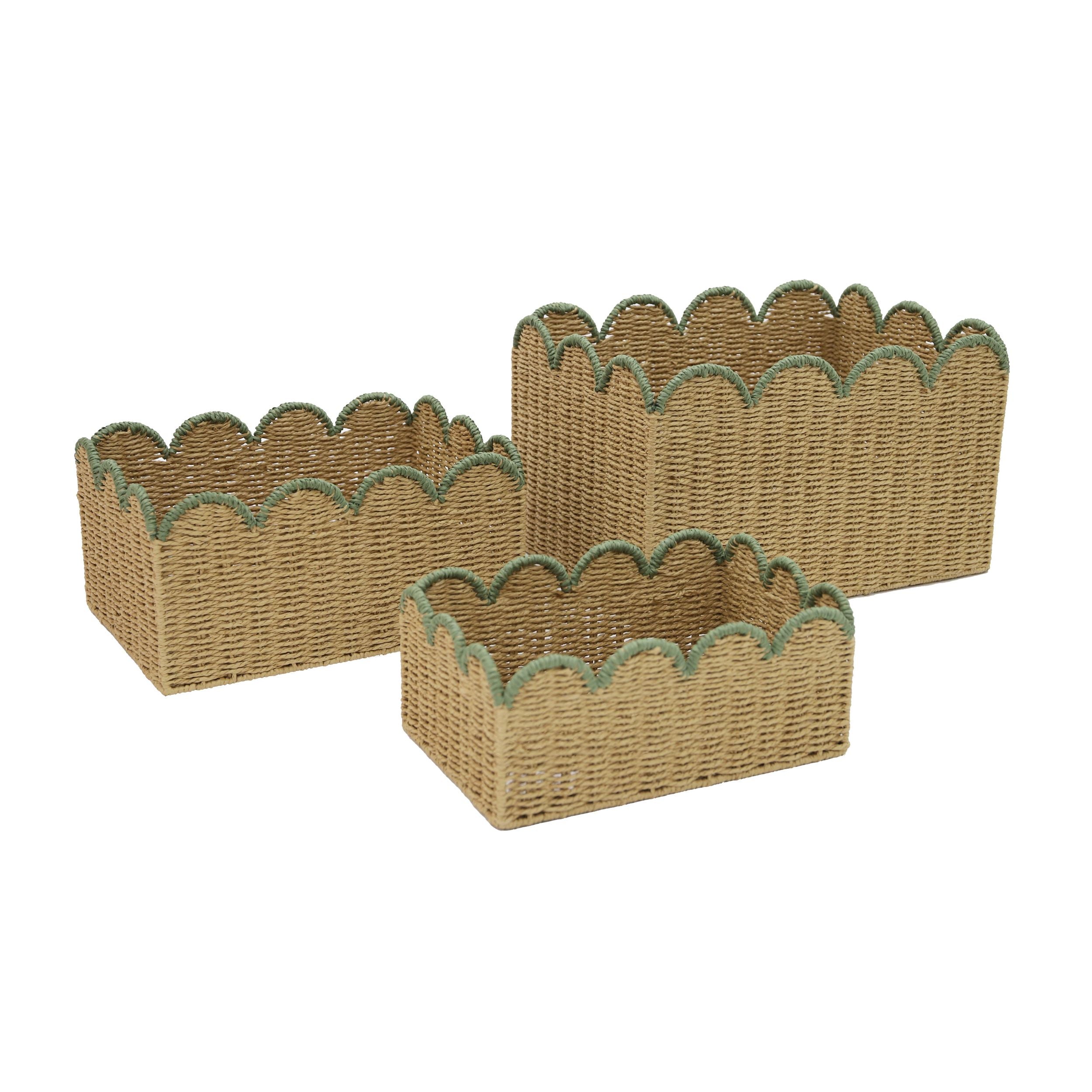 Coast To Coast Martha Set of 3 Paper Rectangle Baskets