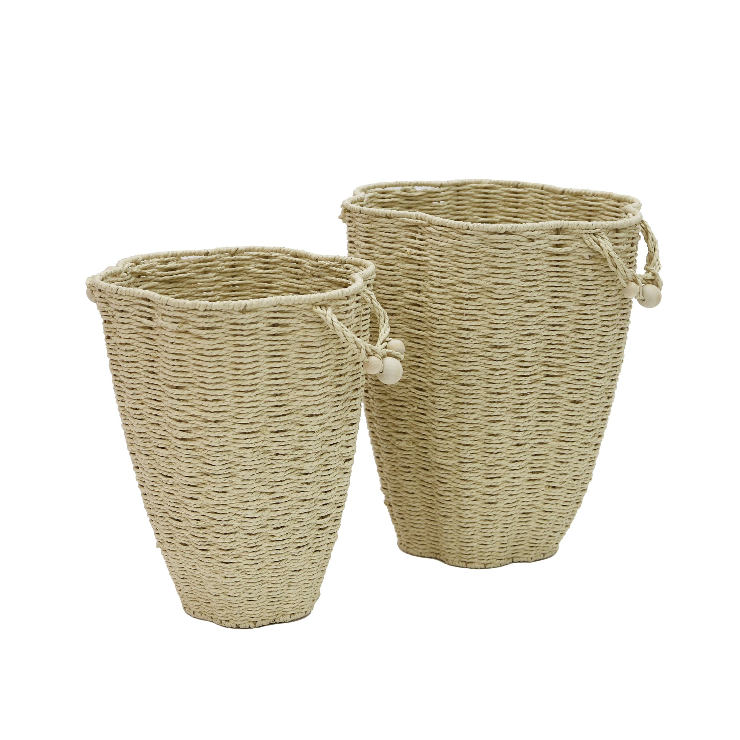 Coast To Coast Clifton Set of 2 Paper Baskets Natural
