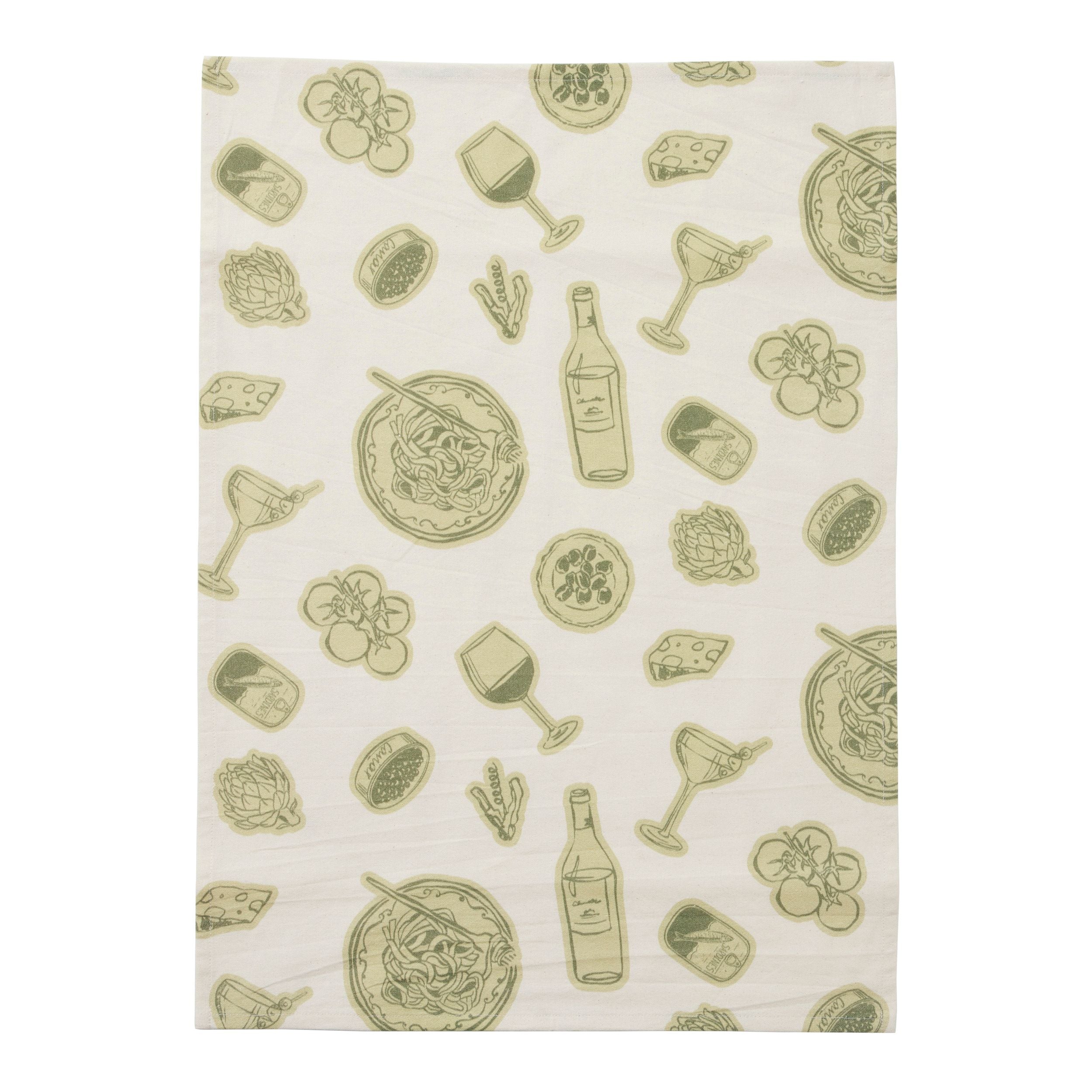 Assemble Taormina Cotton Tea Towel Olive