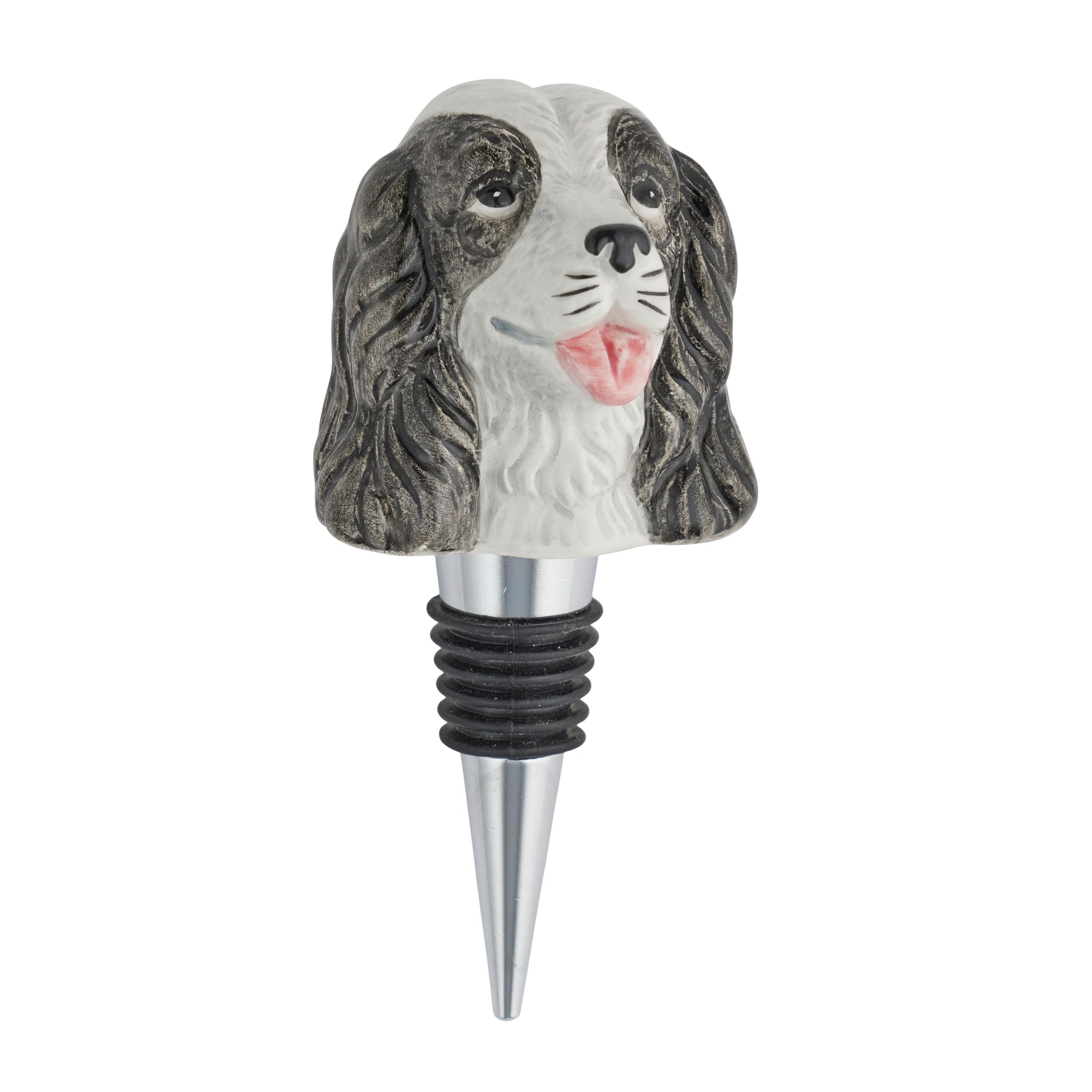 Assemble Spaniel Ceramic/Stainless Steel Bottle Stopper