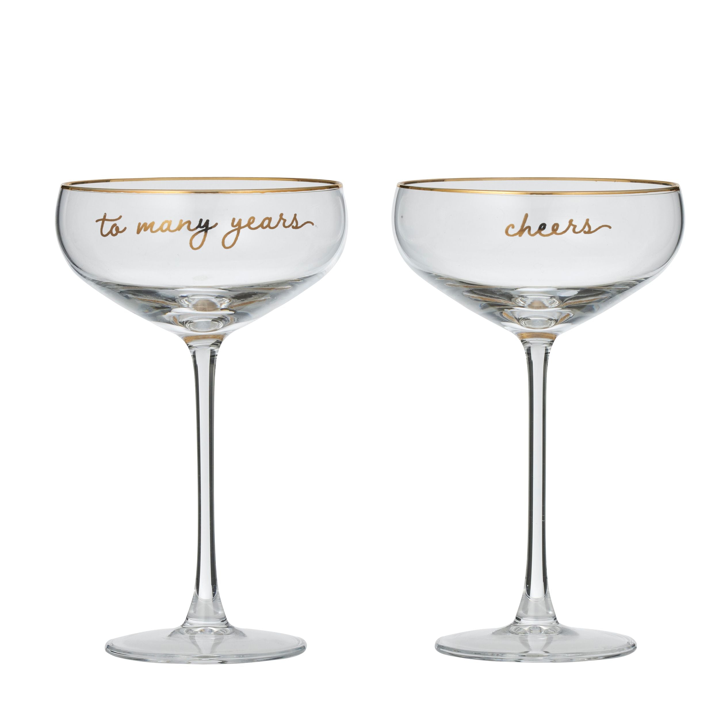 Assemble Cheers Set of 2 Glass Coupe Gold