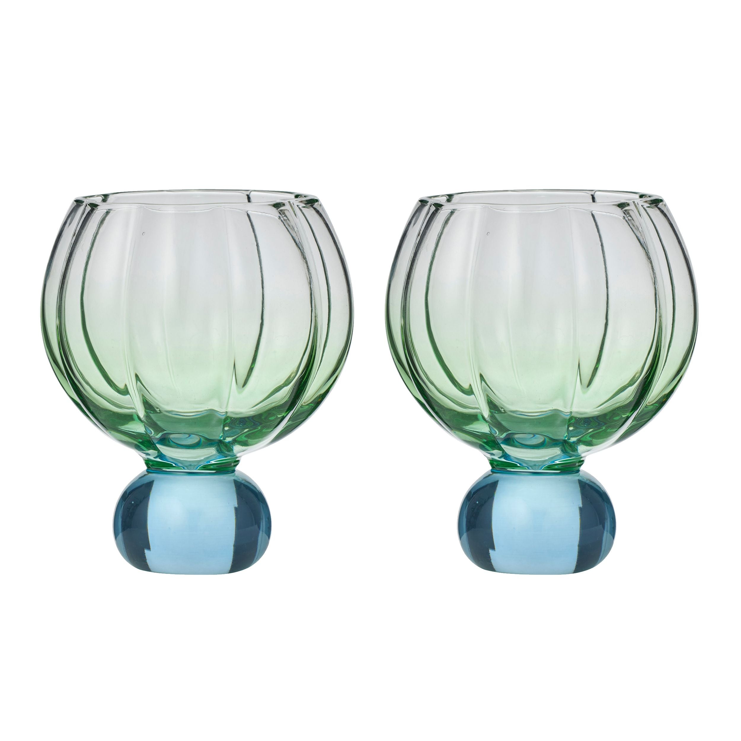 Assemble Lotti Set of 2 Tulip Gin Glass Gn/Blu