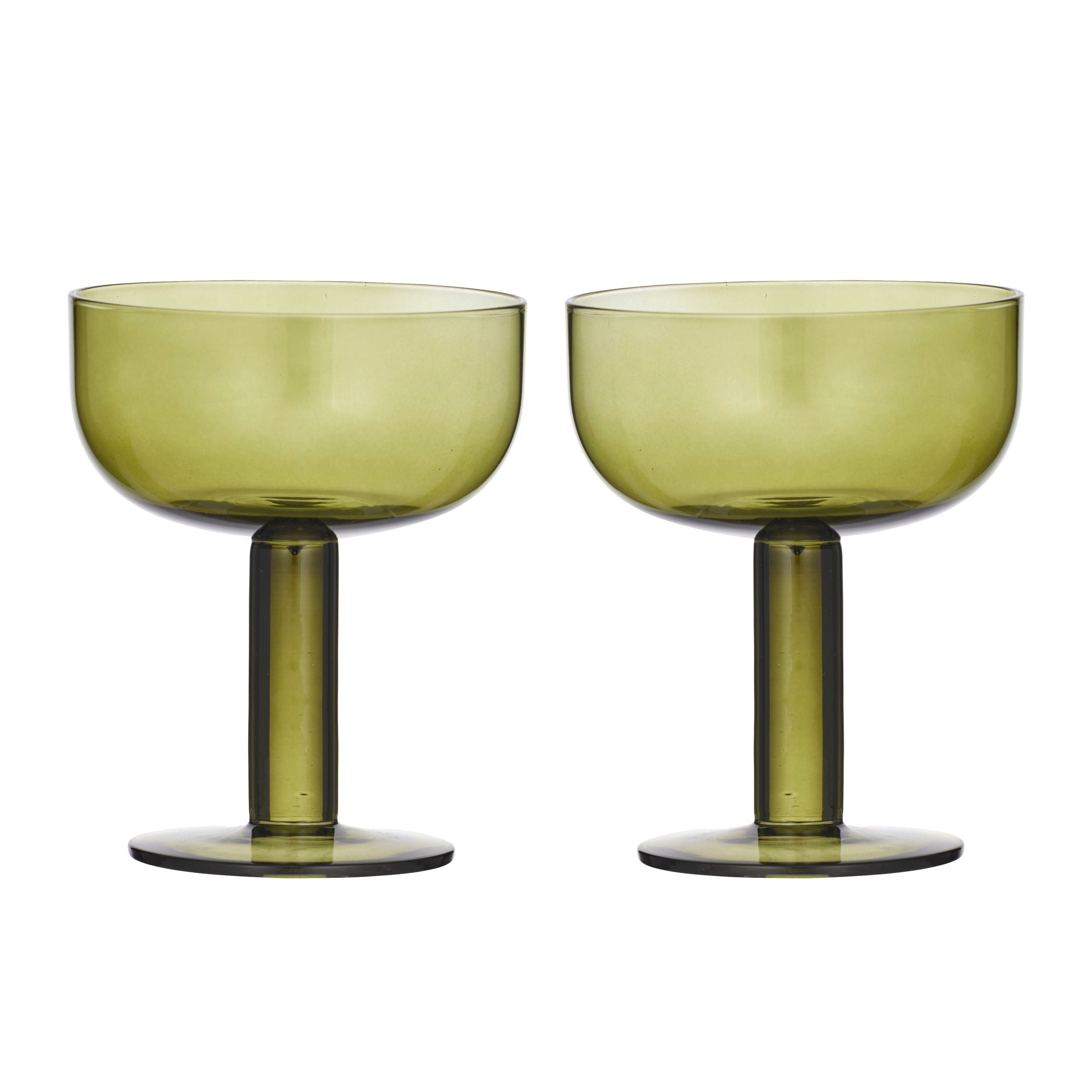 Assemble Canal Set of 2 Coupe Glass Olive