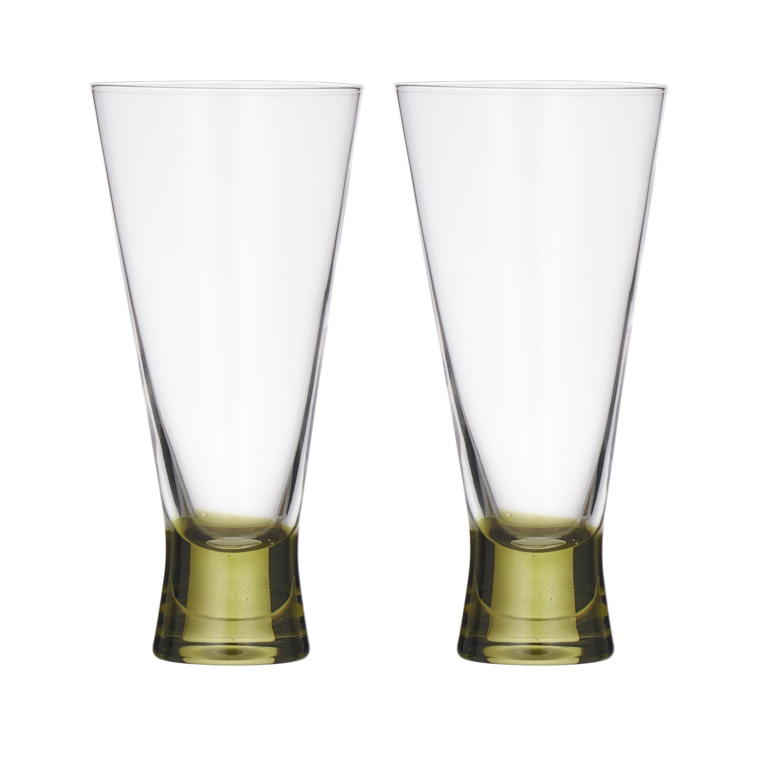 Assemble Canal Set of 2 Flute Glass Olive