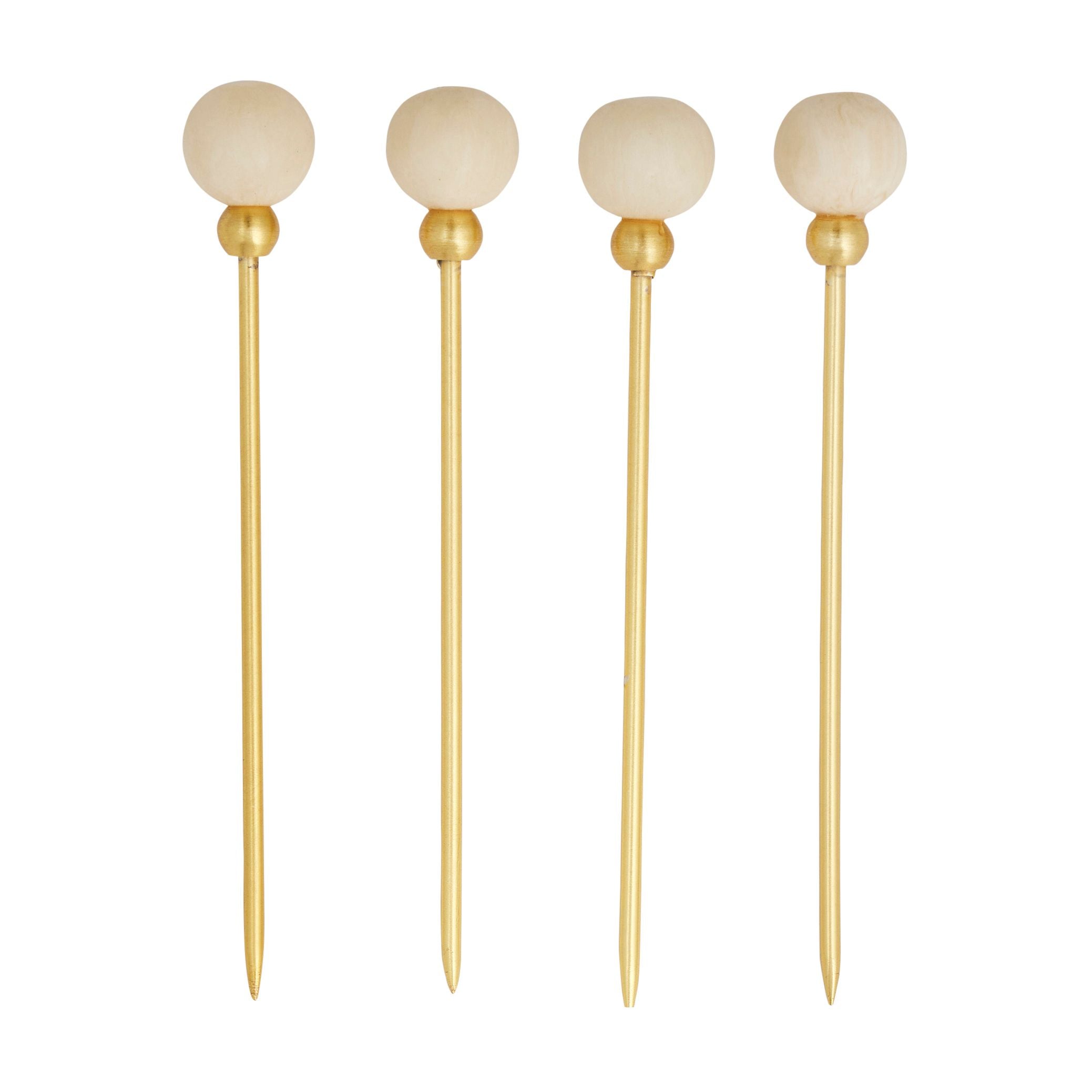 Assemble Amalia Set of 4 Stainless Steel Resin Pick Ivory/Gold
