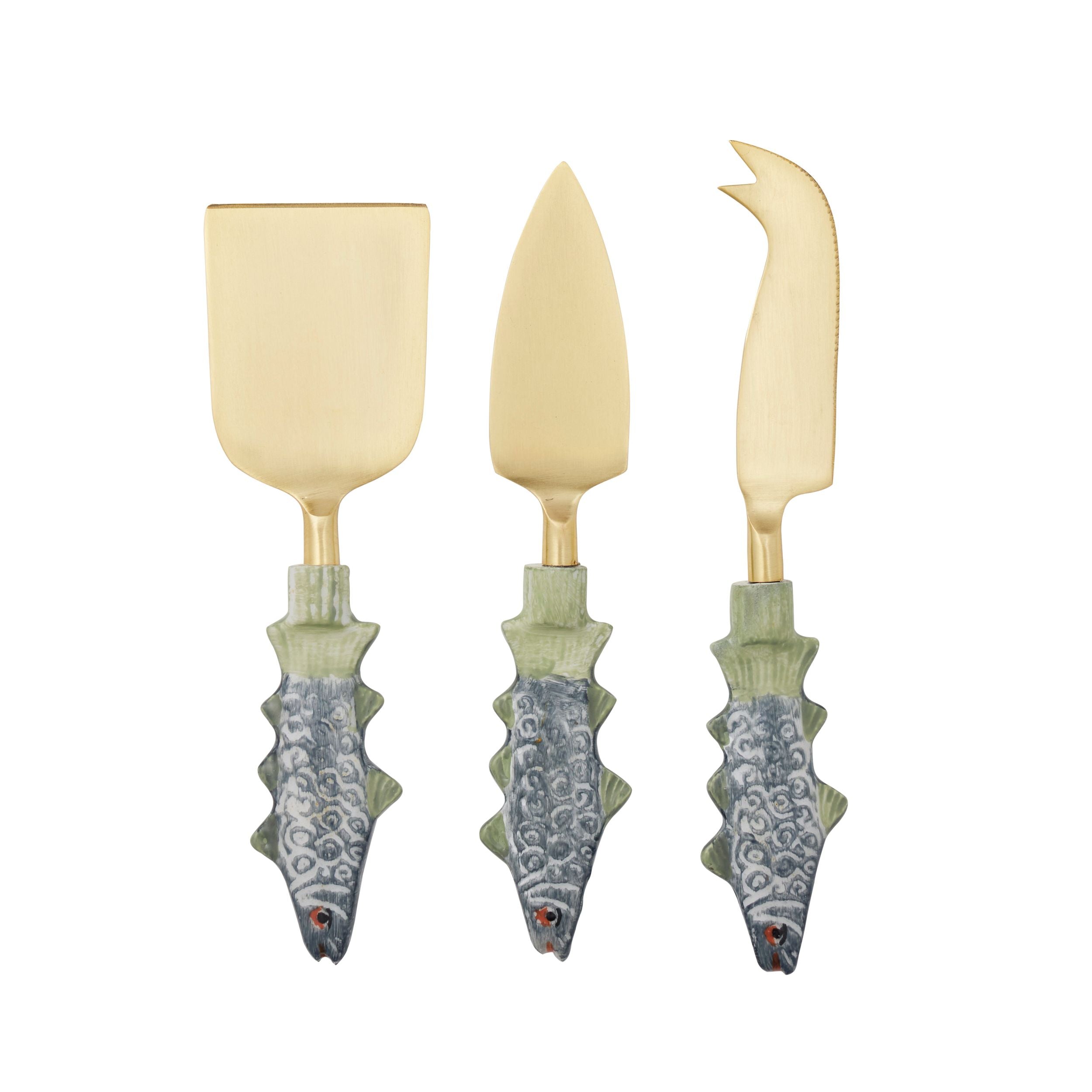 Assemble Bass Set of 3 Stainless Steel Cheese Knives Multi