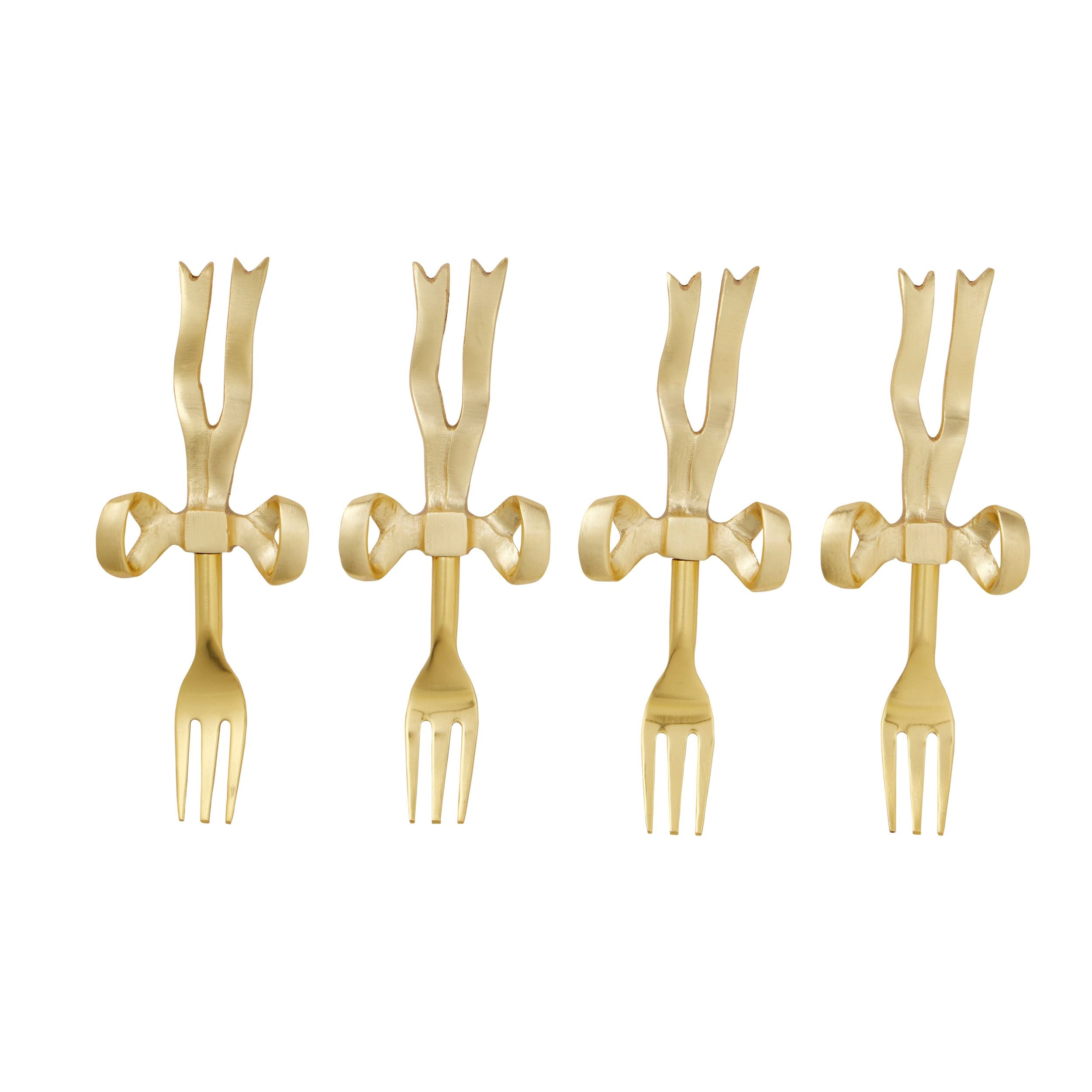 Assemble Marie Set of 4 Stainless Steel Cake Forks Gd