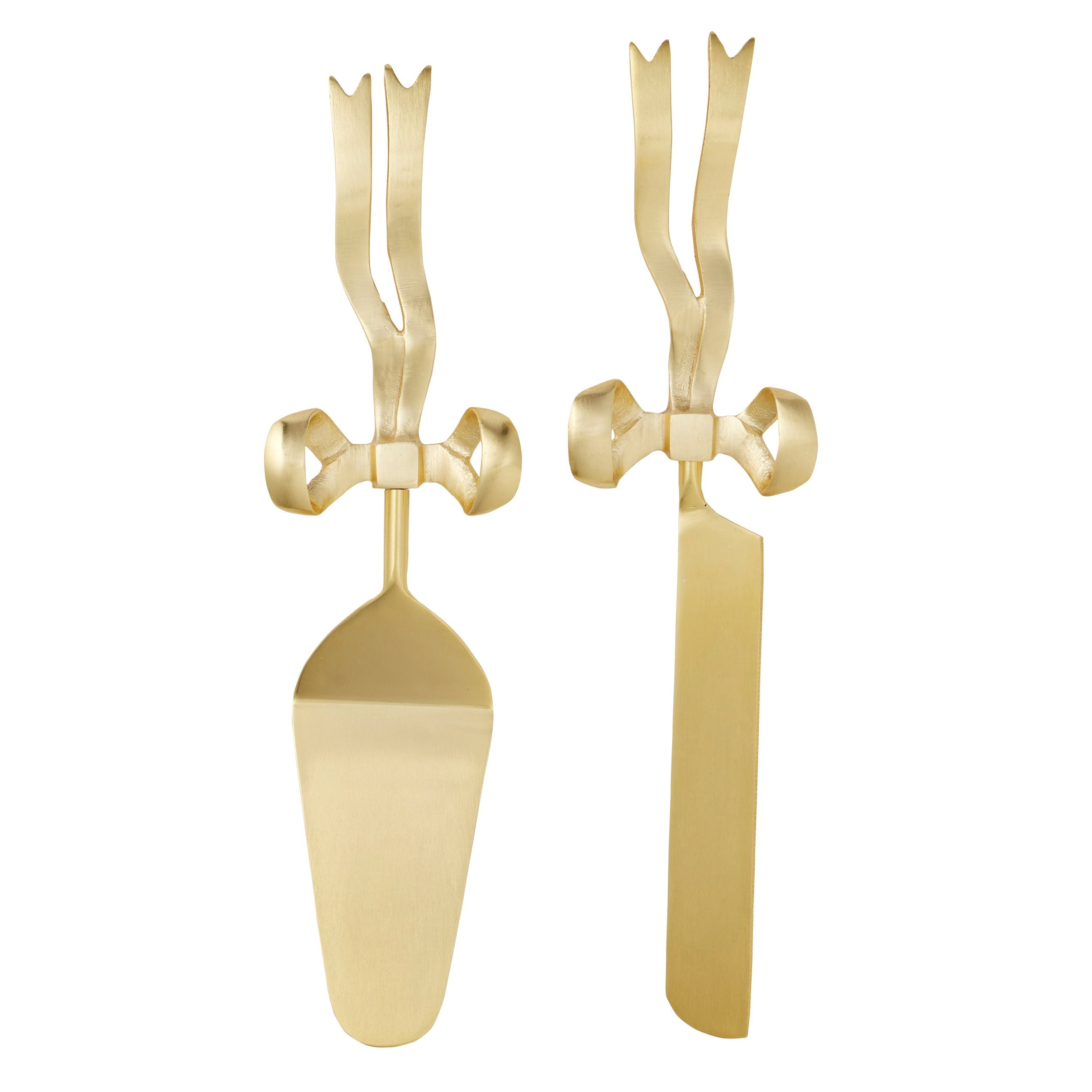 Assemble Marie 2pc Cake Server Set Gold